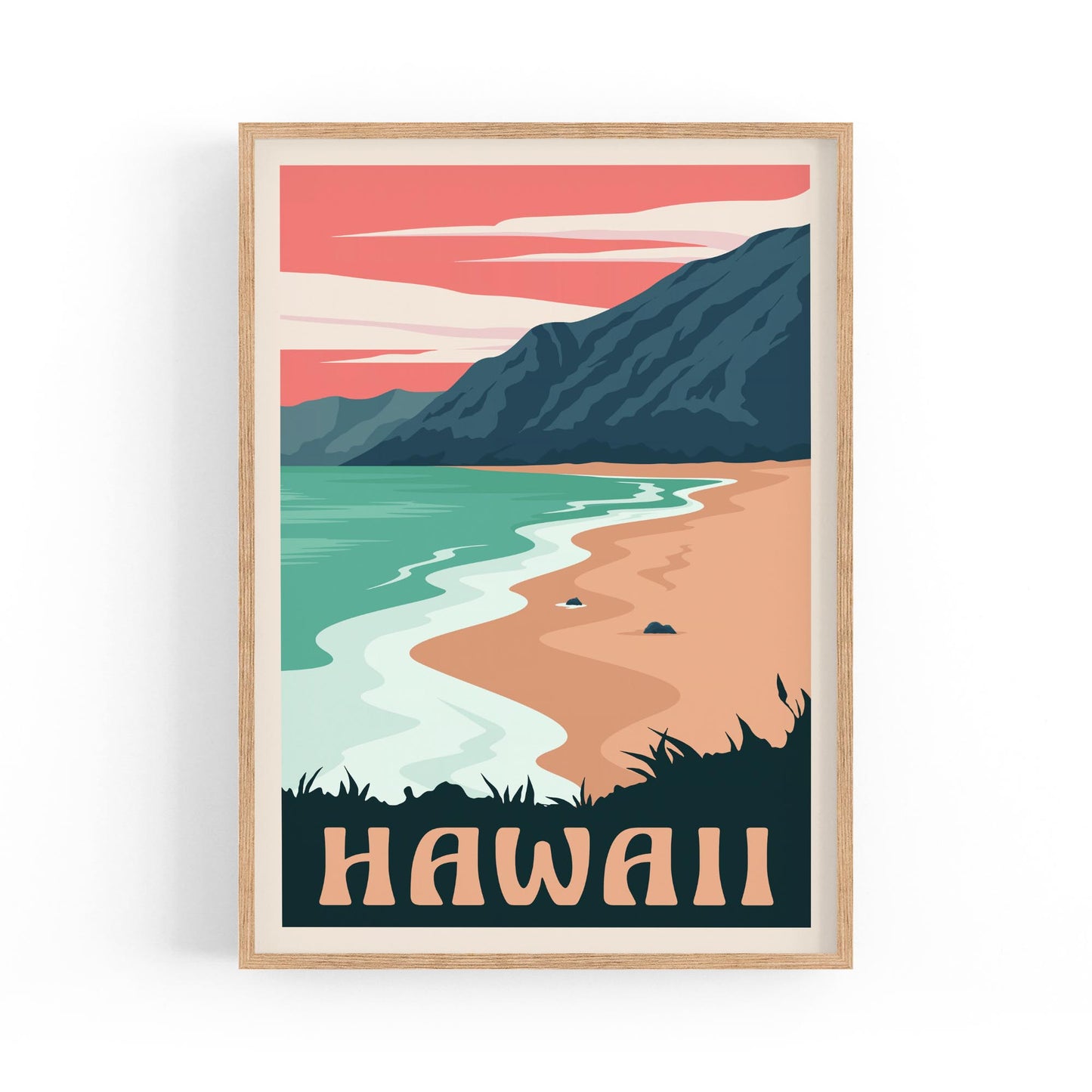 Retro Hawaii, USA Travel Advert Wall Art - Portsby