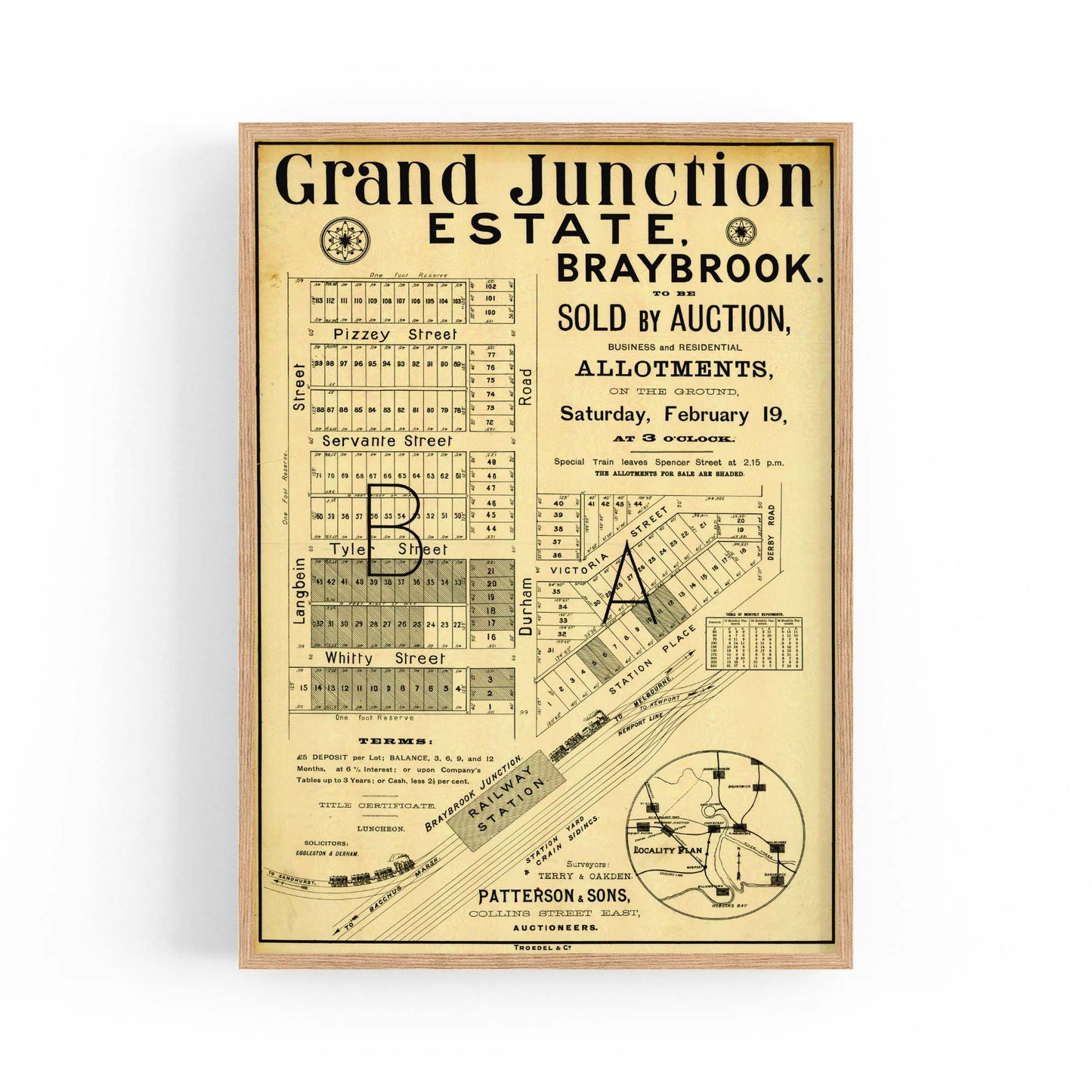 Braybrook Melbourne Vintage Real Estate Advert Art - The Affordable Art Company
