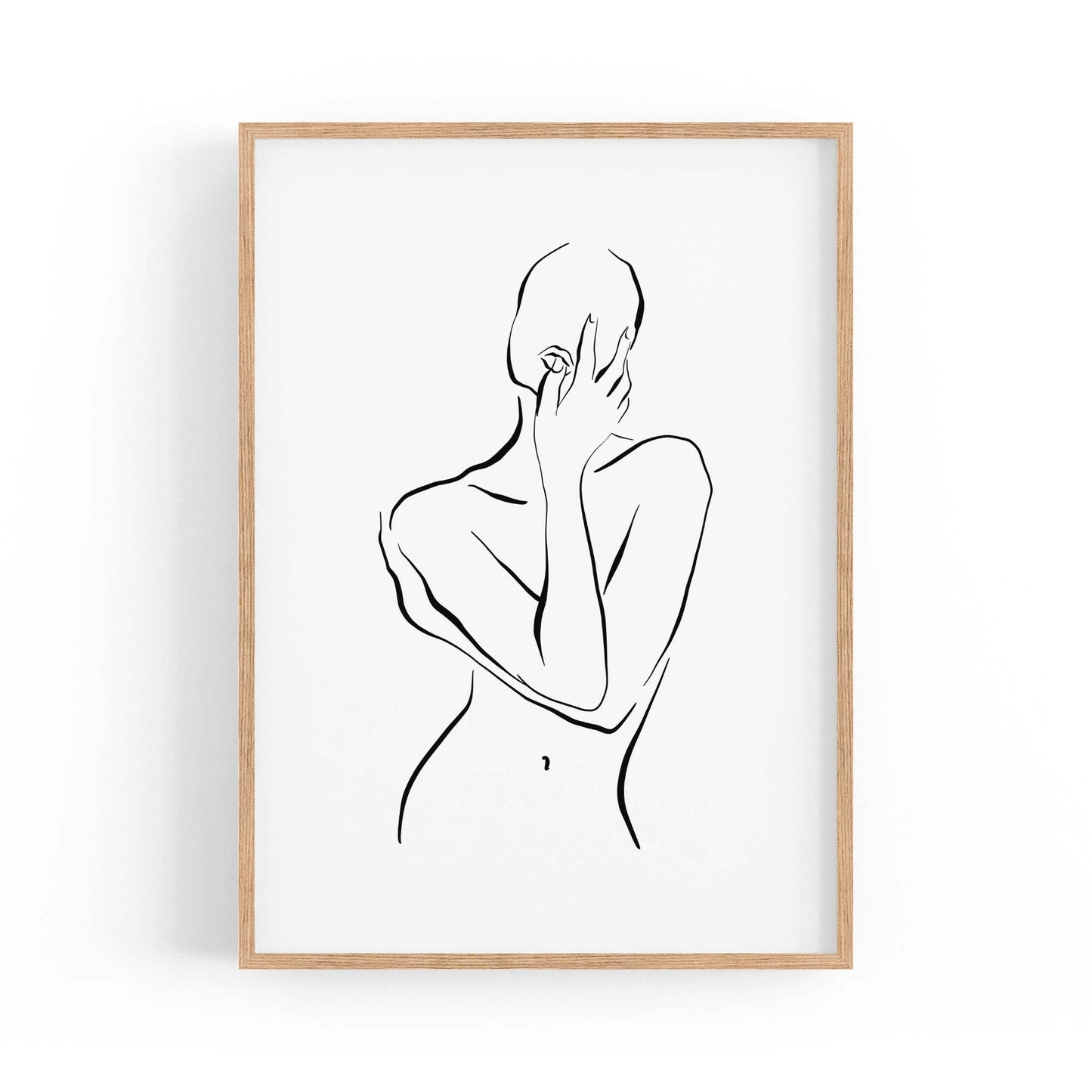 Nude Female Body Minimal Line Drawing Wall Art #1 - The Affordable Art Company