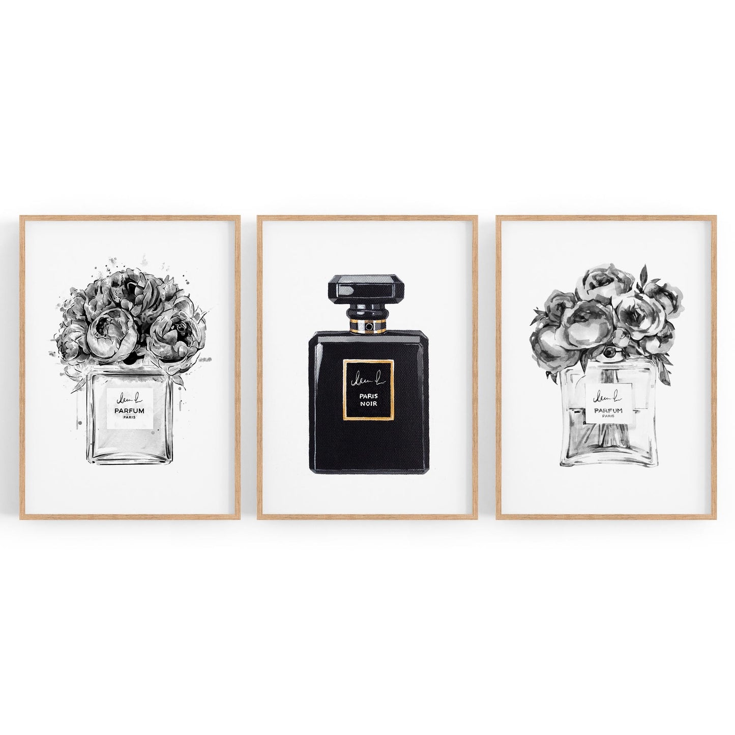 Set of Perfume Bottle Fashion Bedroom Wall Art #1 - The Affordable Art Company