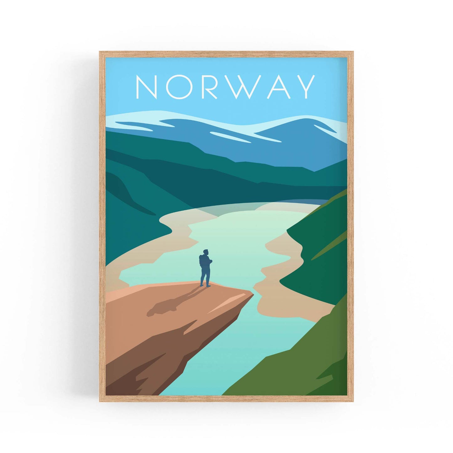Retro Norway World Travel Vintage Wall Art - The Affordable Art Company