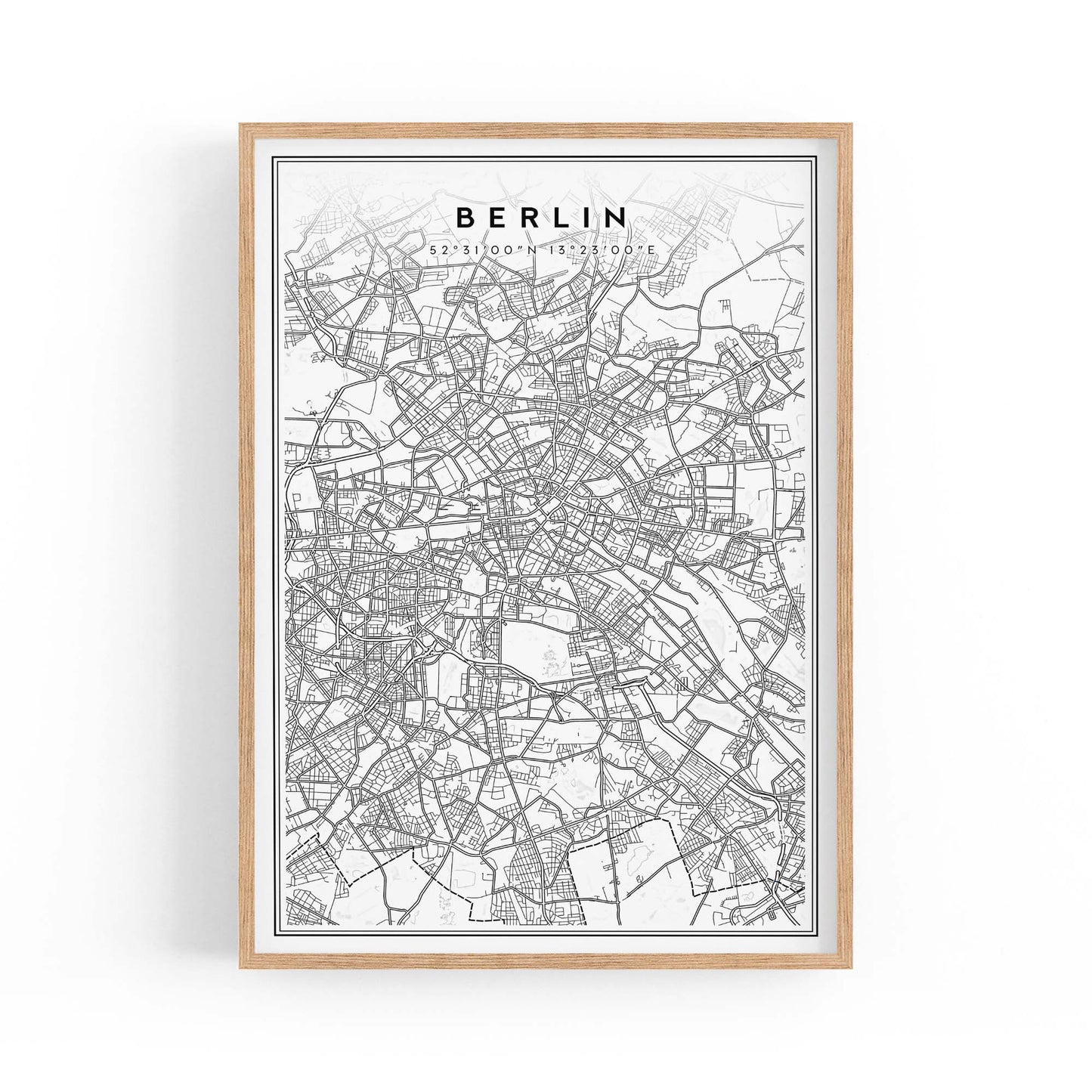 Berlin Germany Minimal Map Travel Wall Art - The Affordable Art Company