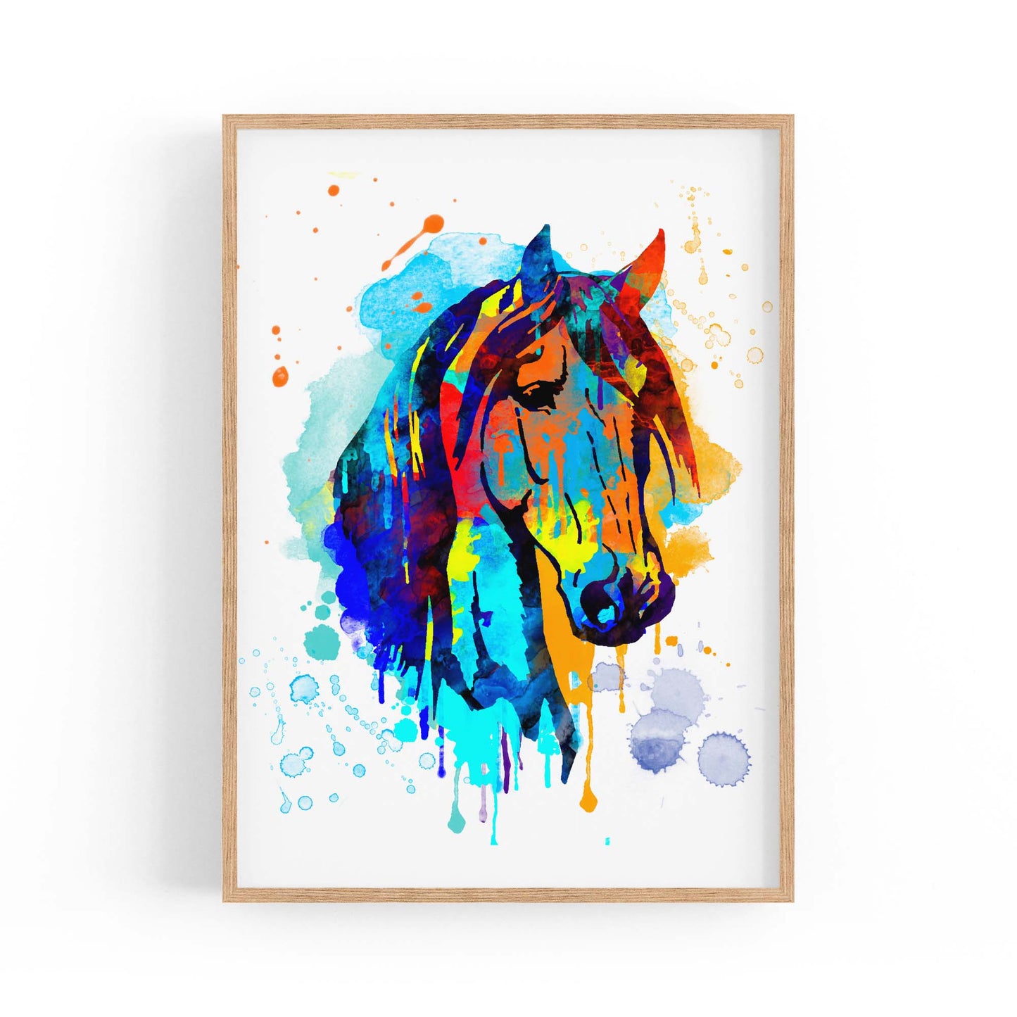 Horse Painting Girls Bedroom Colourful Wall Art #4 - The Affordable Art Company