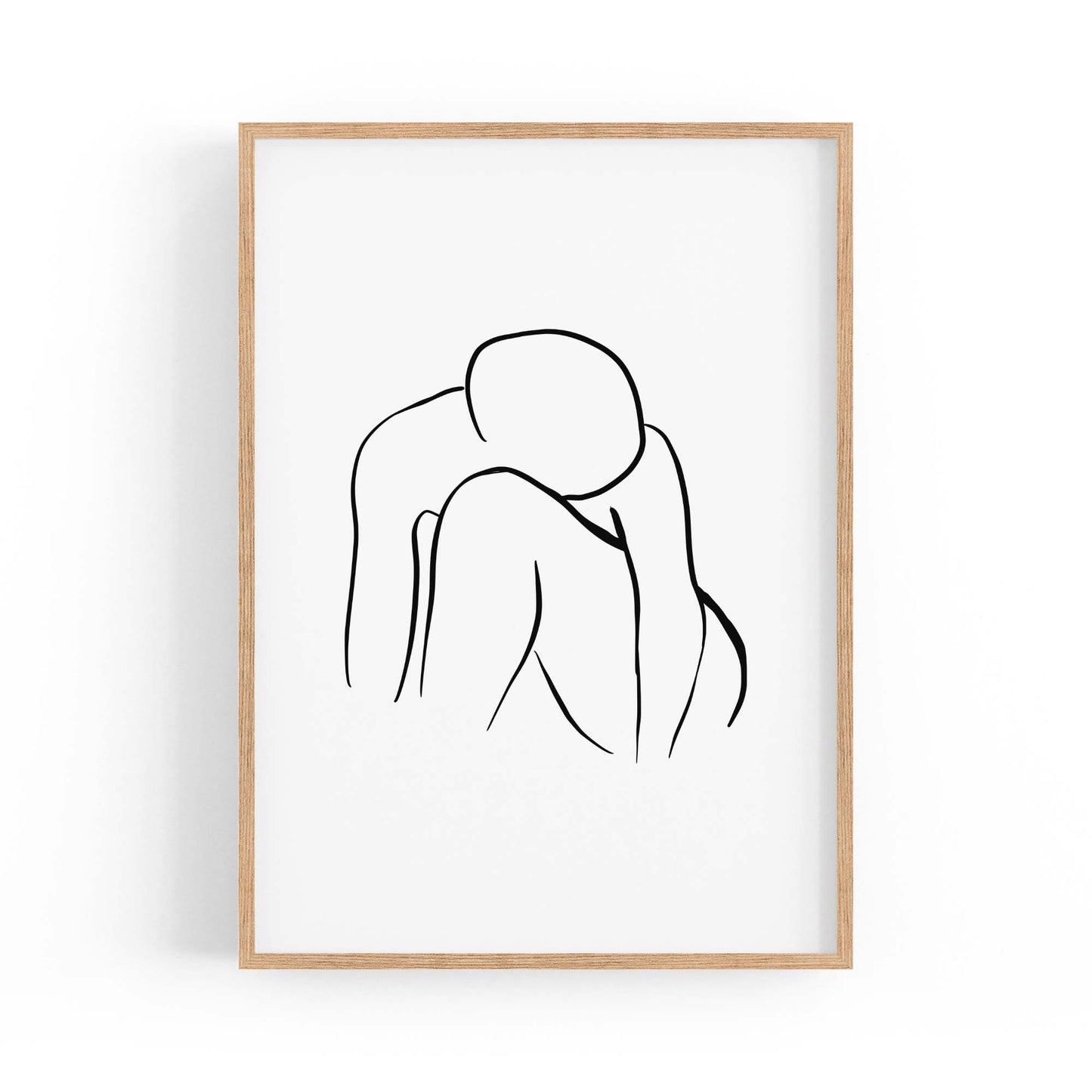 Resting Female Nude Line Drawing Wall Art - The Affordable Art Company
