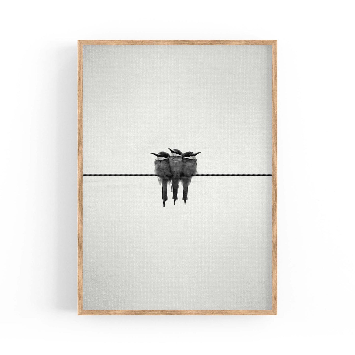 Abstract Bird on Wire Minimal Drawing Wall Art #1 - The Affordable Art Company