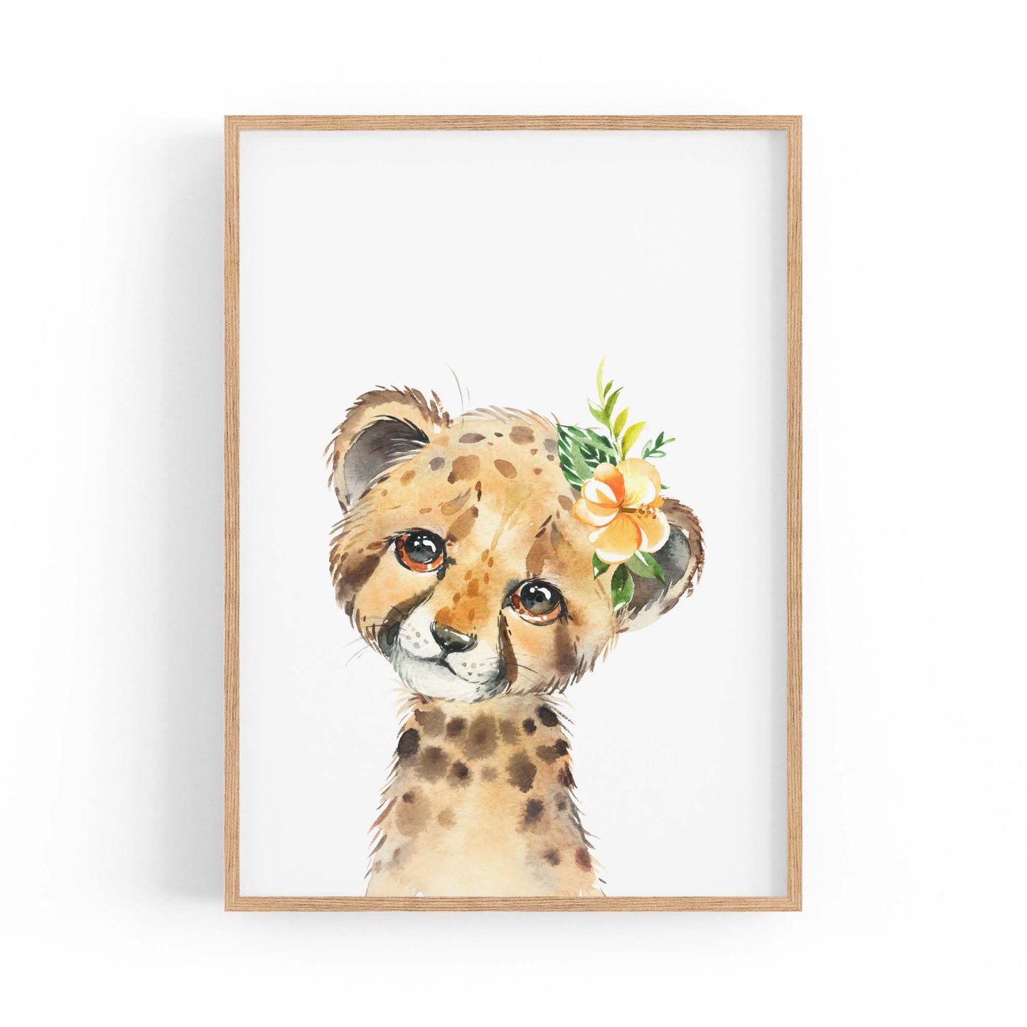 Cute Baby Leopard Nursery Animal Gift Wall Art - The Affordable Art Company
