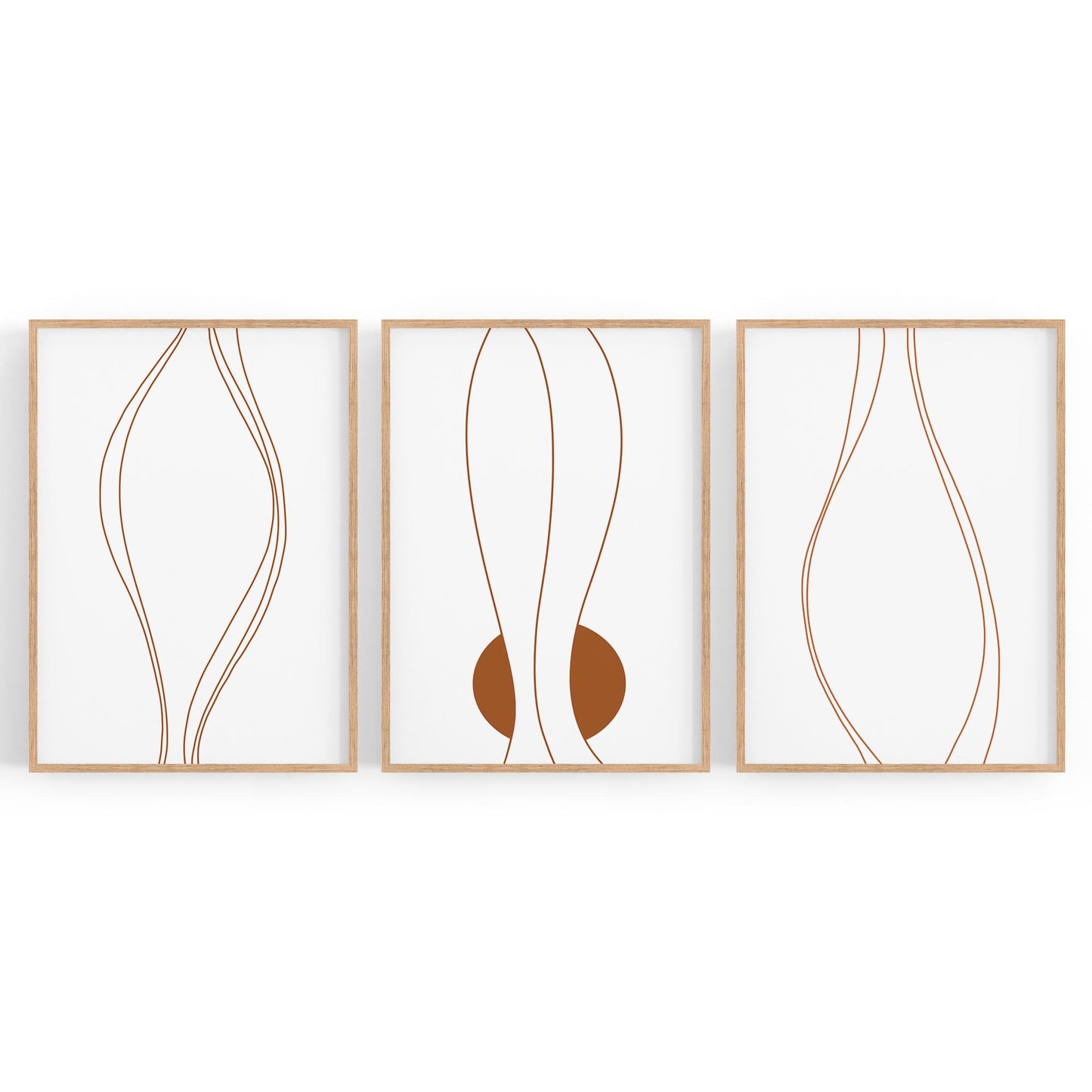 Set of Lines In Motion Abstract Minimal Wall Art #2 - The Affordable Art Company