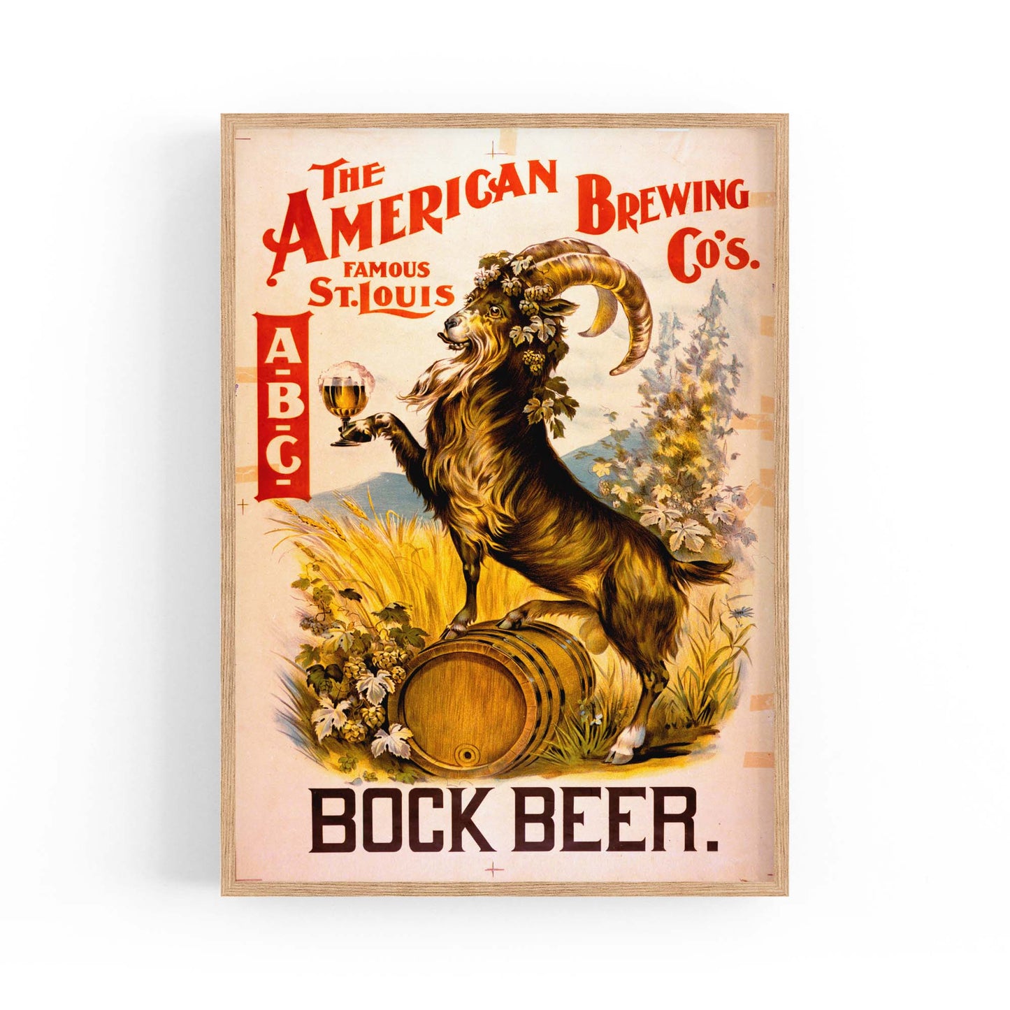 American Bock Beer Vintage Man Cave Wall Art - The Affordable Art Company