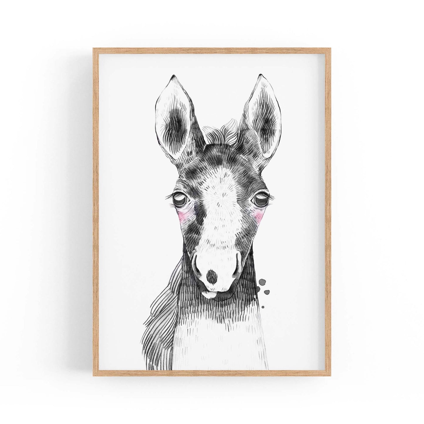 Cute Blushing Baby Horse Nursery Animal Wall Art - The Affordable Art Company