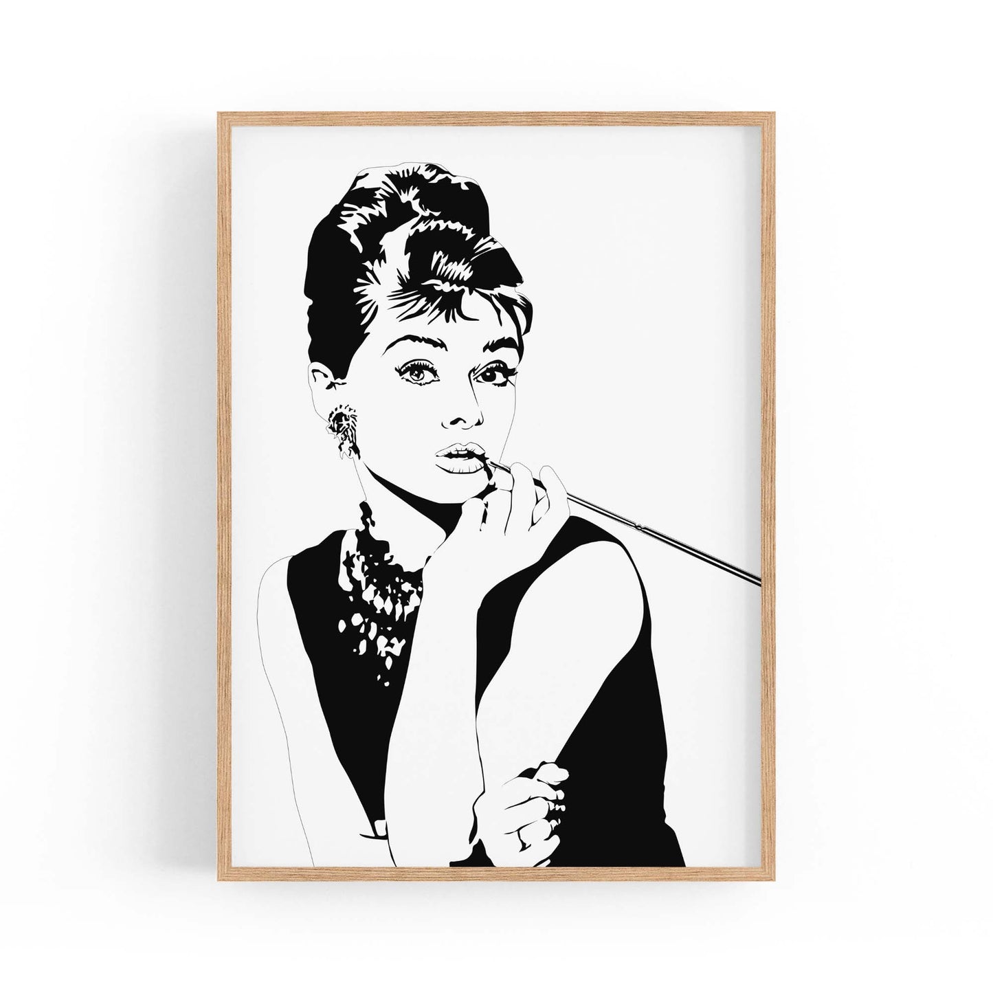 Audrey Hepburn Fashion Minimal Bedroom Wall Art #1 - The Affordable Art Company