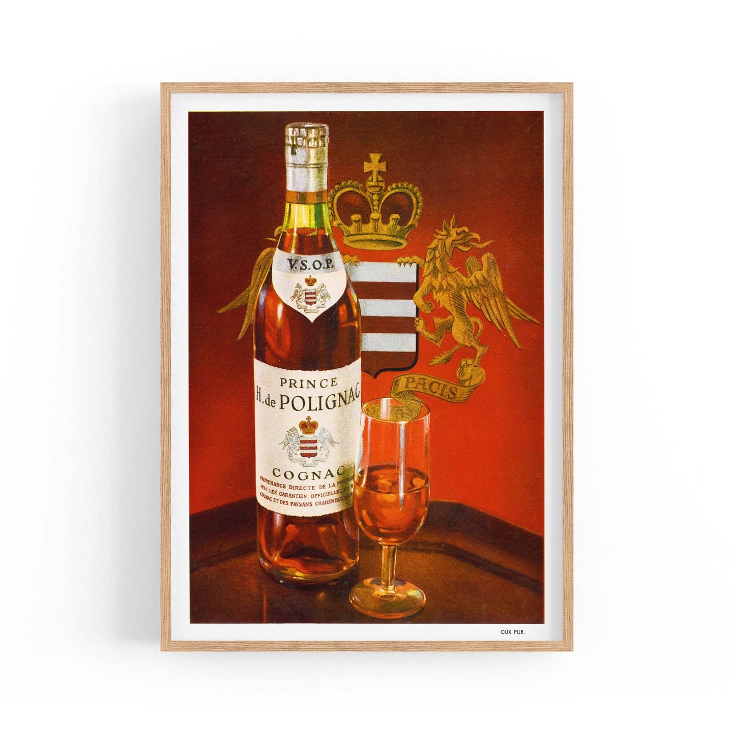 Prince Hubert Cognac Vintage Drinks Advert Wall Art - The Affordable Art Company