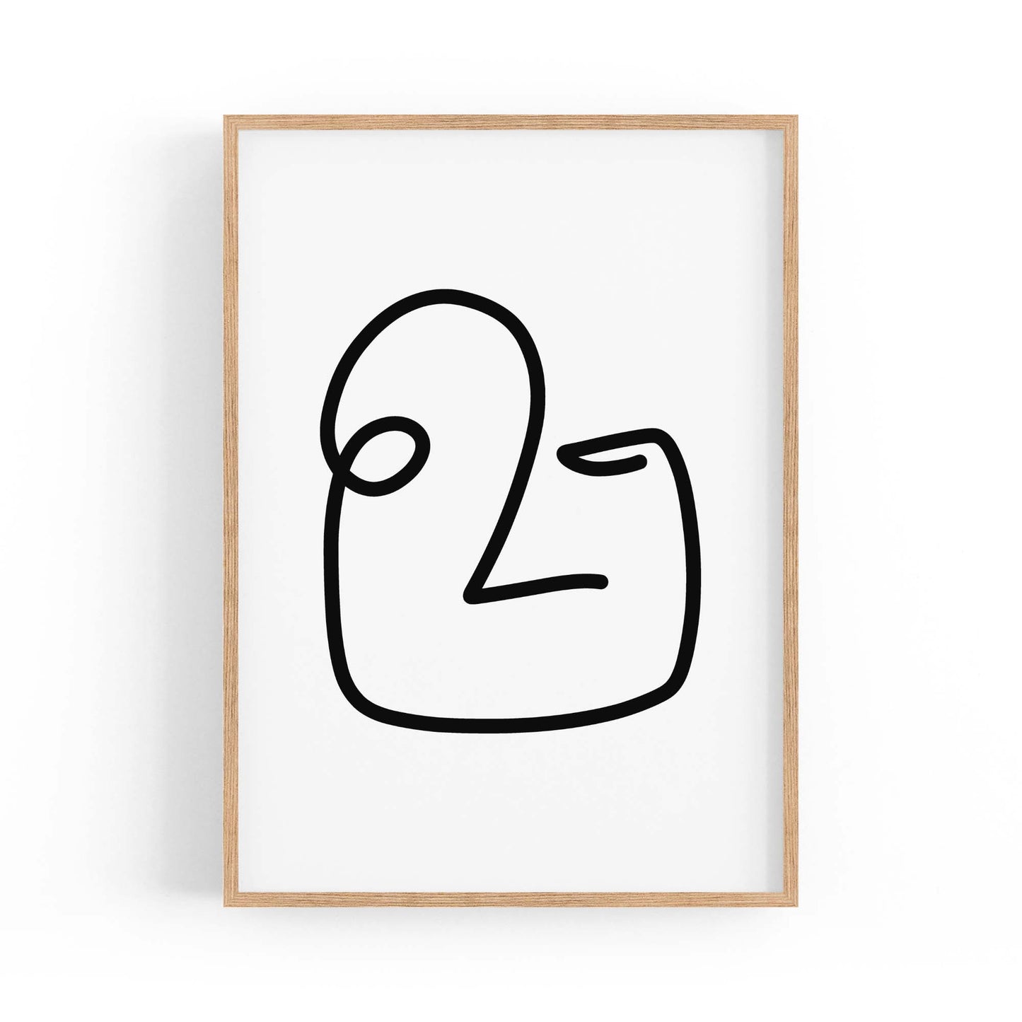 Minimal Abstract Line Face Modern Wall Art #1 - The Affordable Art Company