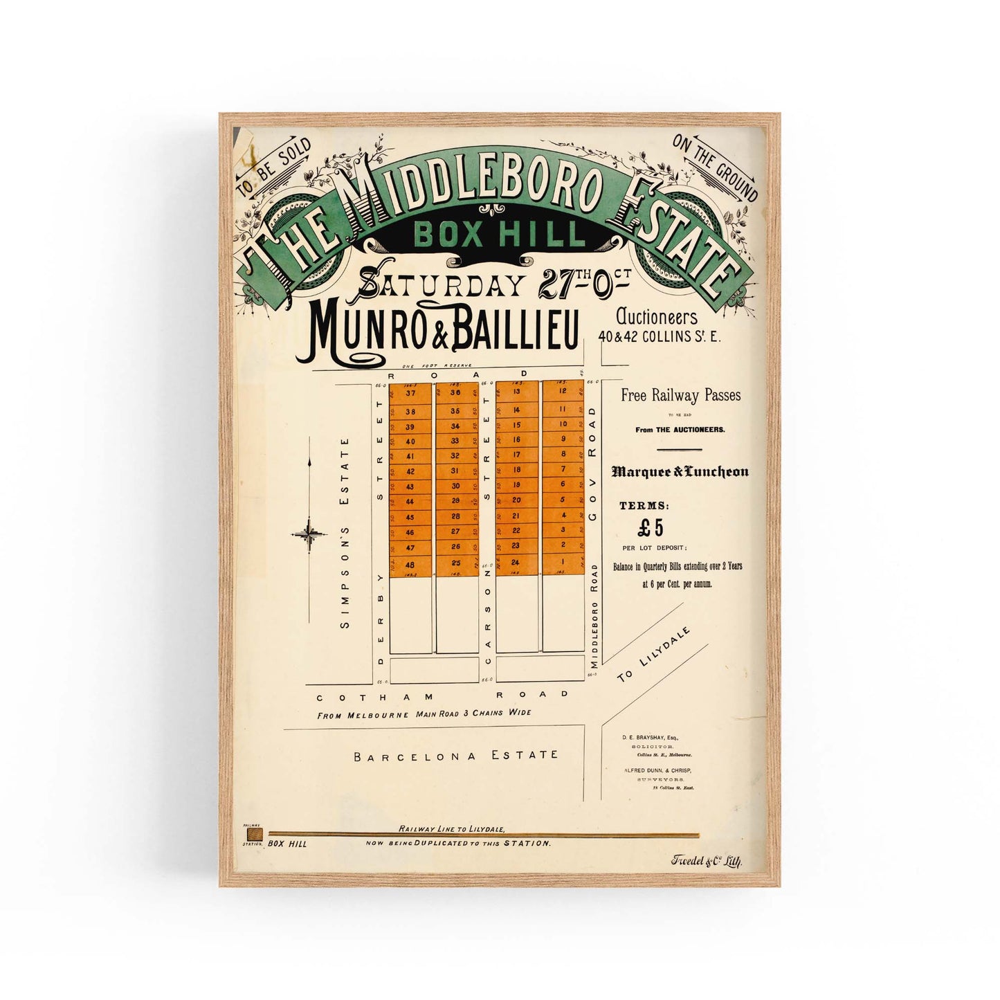 Box Hill Melbourne Vintage Real Estate Advert Art - The Affordable Art Company
