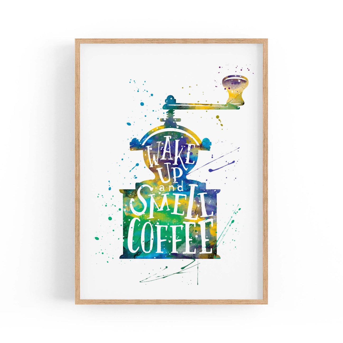 "Wake Up" Cafe Coffee Kitchen Morning Wall Art - The Affordable Art Company