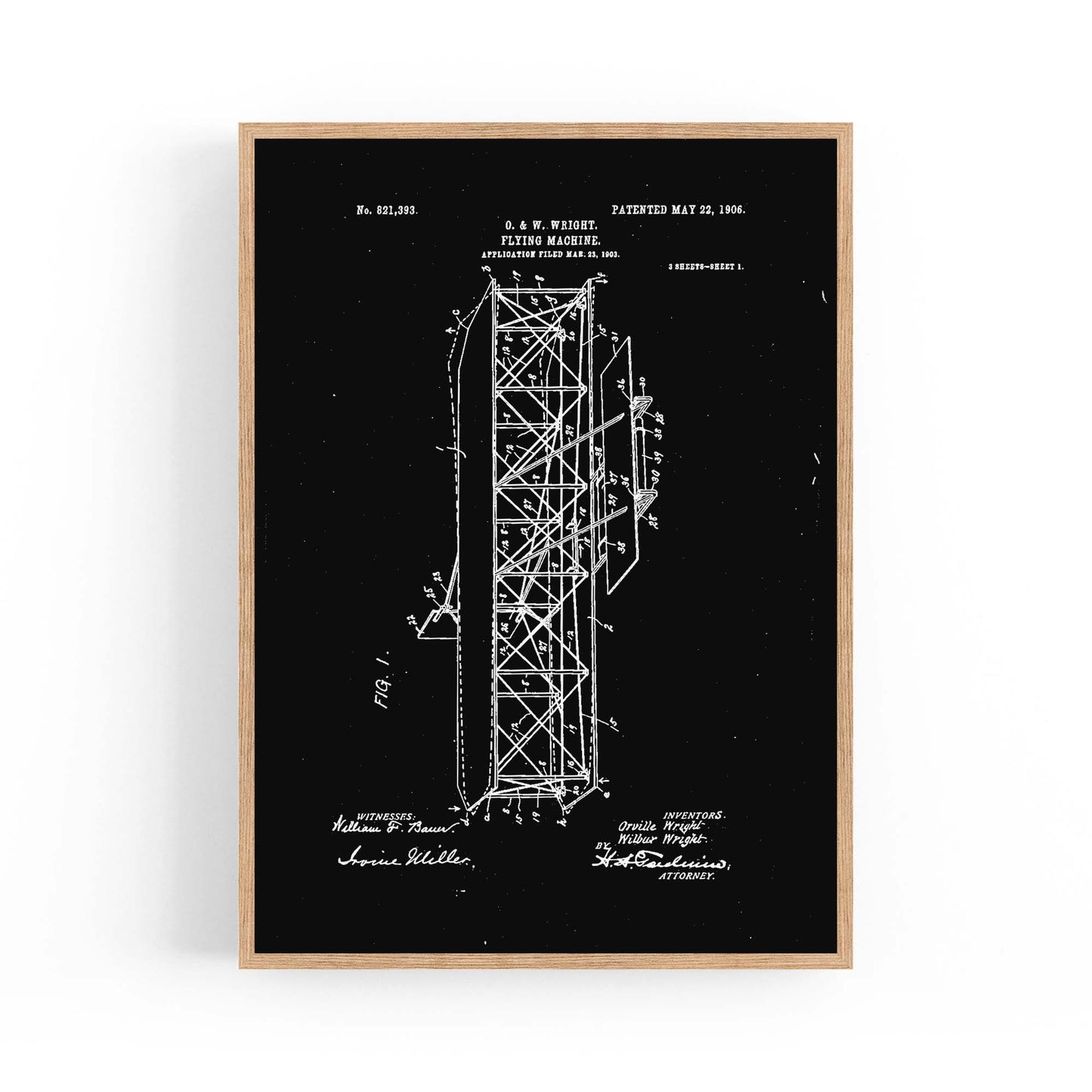 Airplane Patent Vintage Minimal Man Cave Wall Art #8 - The Affordable Art Company