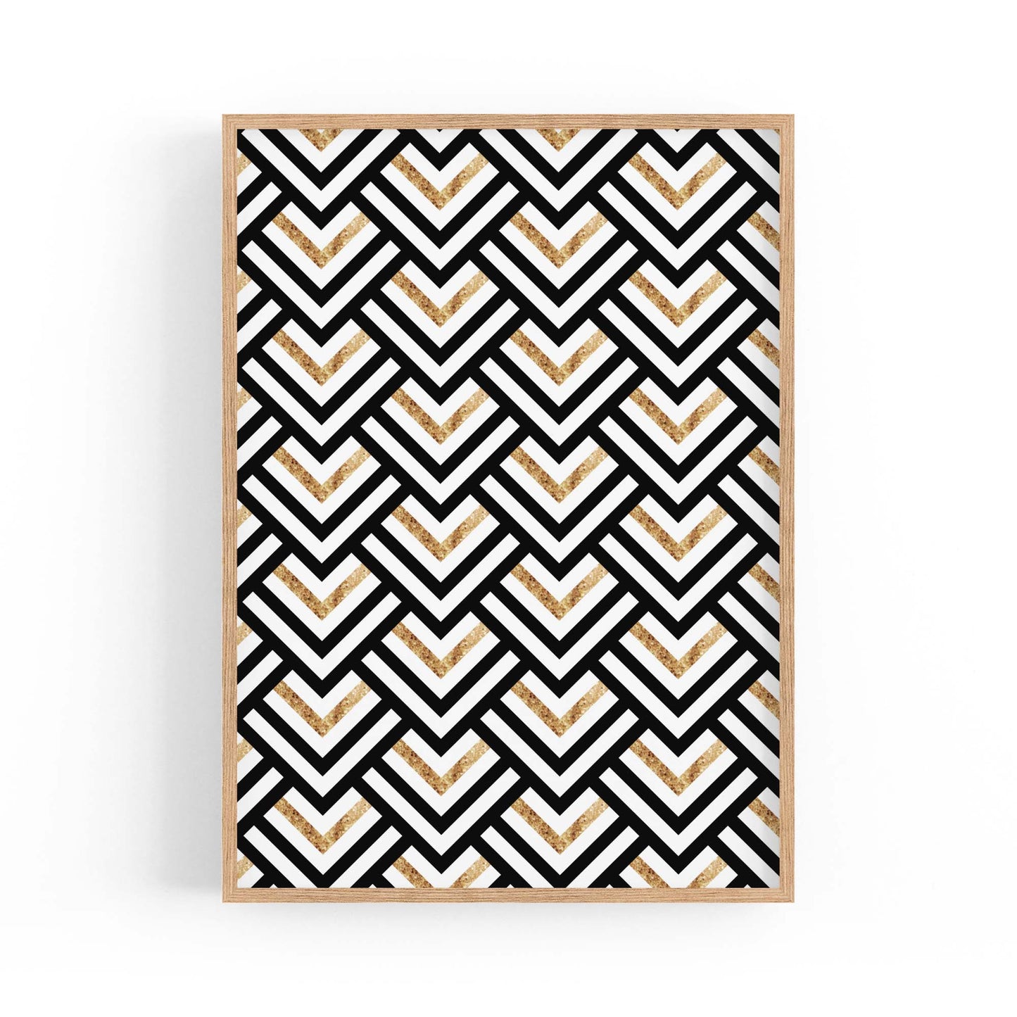 Geometric Pattern Abstract Black & White Wall Art #4 - The Affordable Art Company
