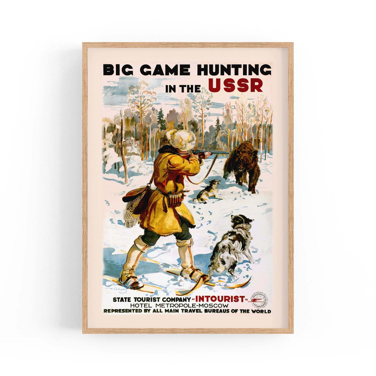 Big Game Hunting in the USSR Vintage Wall Art - The Affordable Art Company