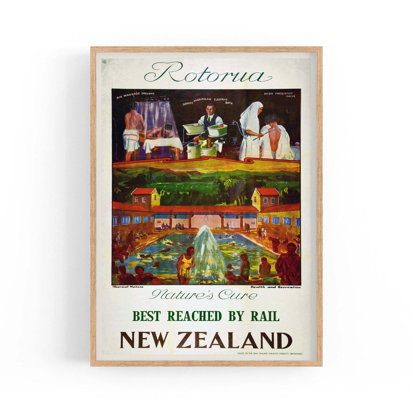 Rotorua New Zealand Vintage Travel Advert Wall Art - The Affordable Art Company