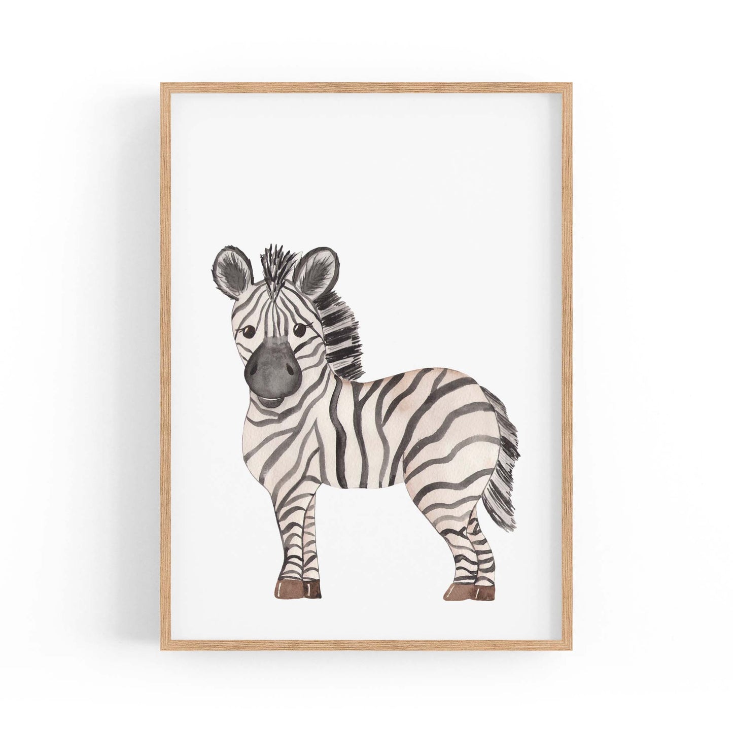 Cartoon Zebra Cute Nursery Baby Animal Art #2 - The Affordable Art Company