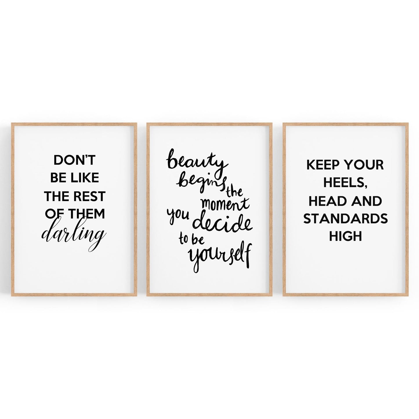 Set of Fashion Quote Girls Bedroom Wall Art - The Affordable Art Company