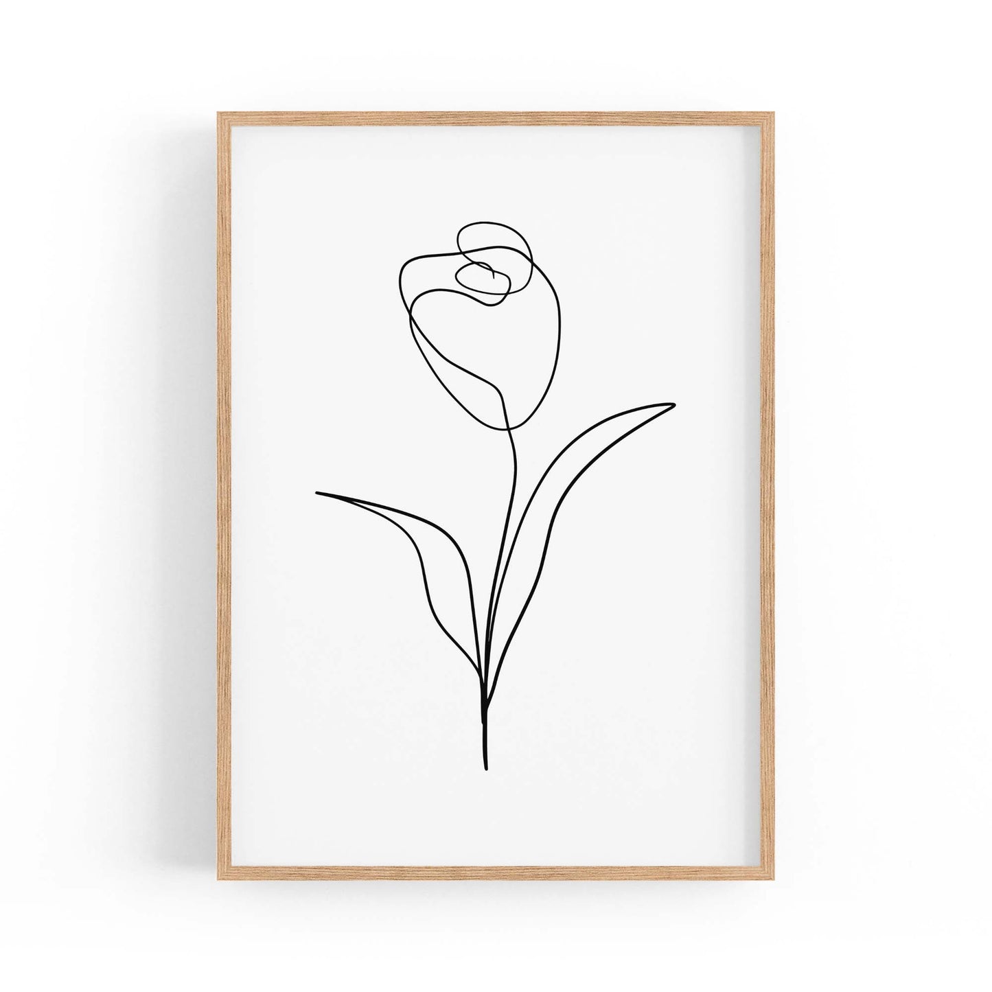 Minimal Floral Drawing Flower Abstract Wall Art #26 - The Affordable Art Company
