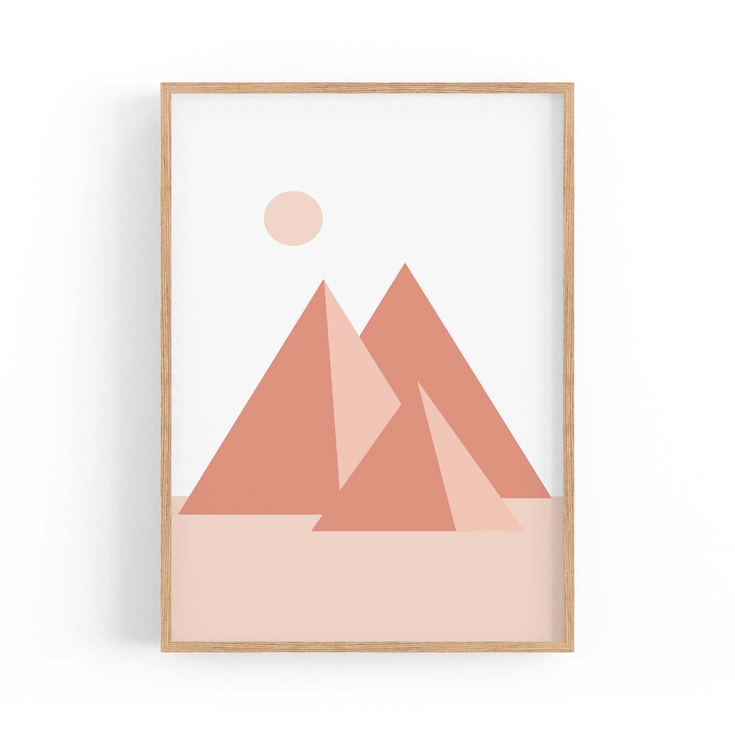 Minimal Pyramids Retro Pink & Pastel Wall Art - The Affordable Art Company