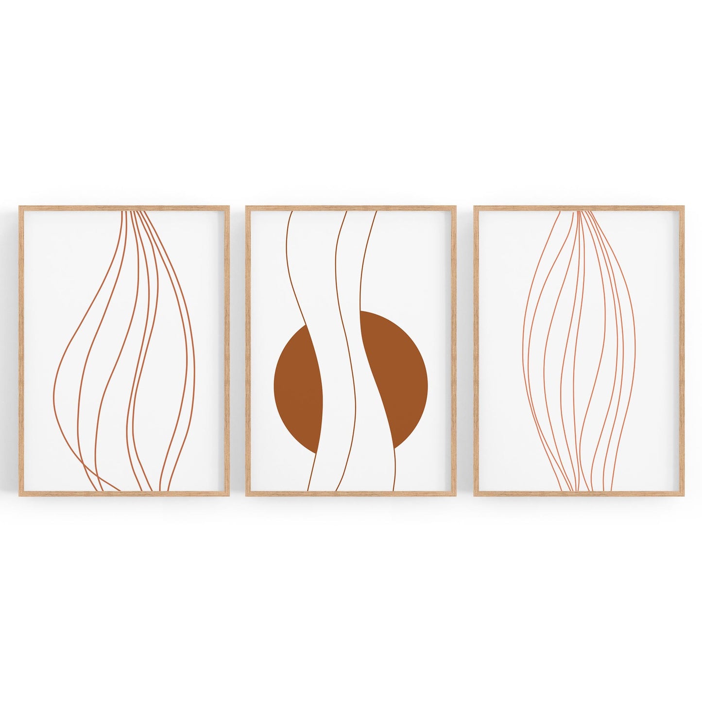 Set of Lines In Motion Abstract Minimal Wall Art #1 - The Affordable Art Company