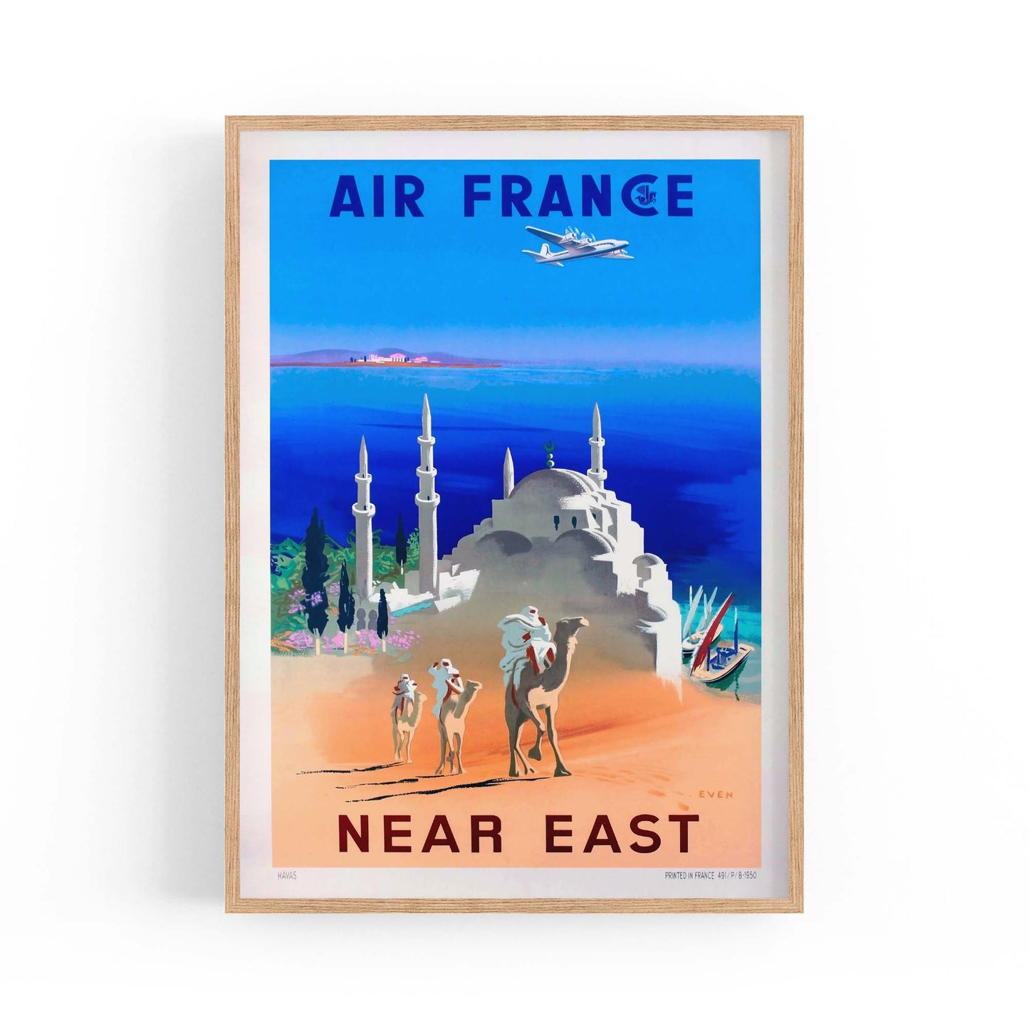 Air France to Egypt Vintage Travel Advert Wall Art - The Affordable Art Company