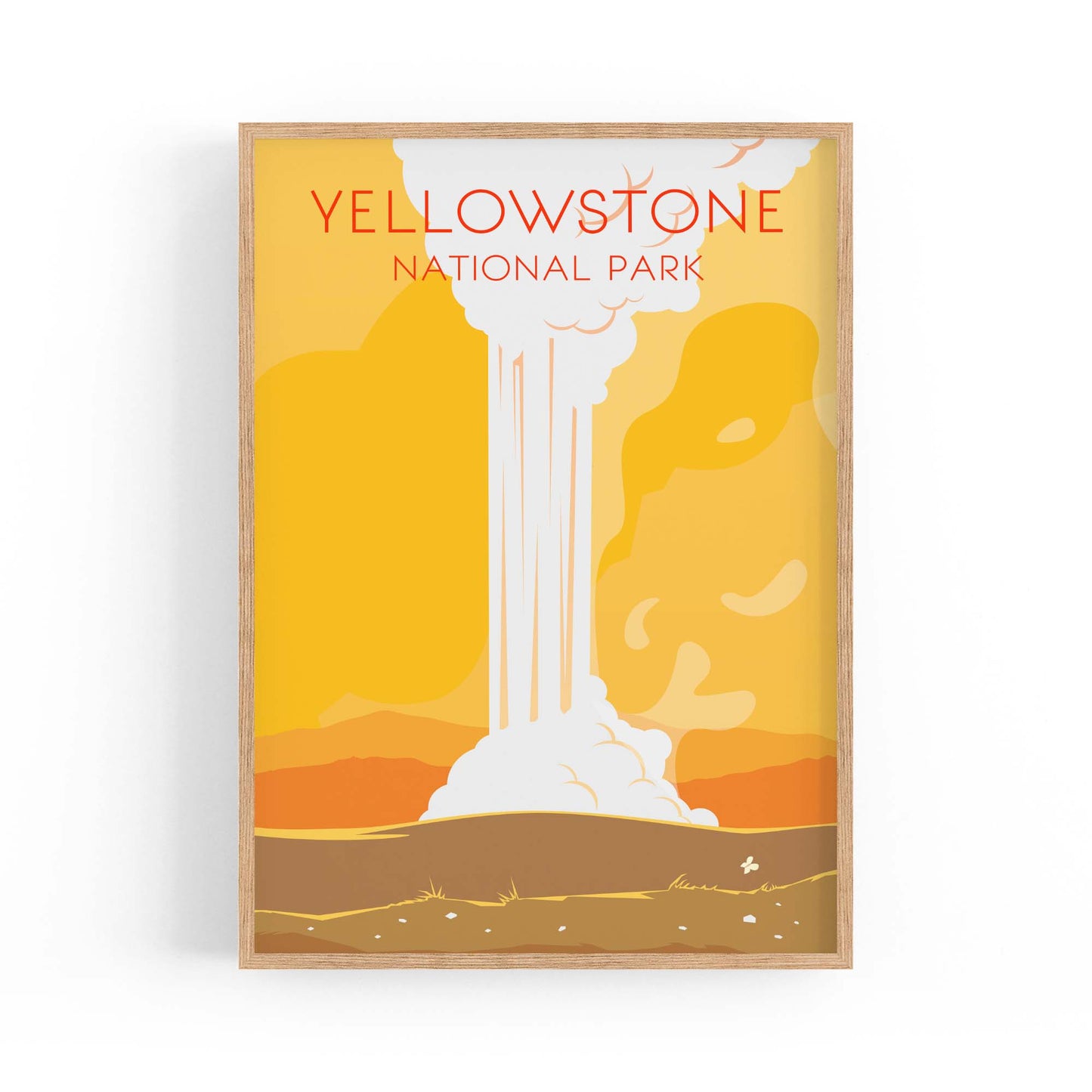 Retro Yellowstone USA Vintage Travel Wall Art - The Affordable Art Company