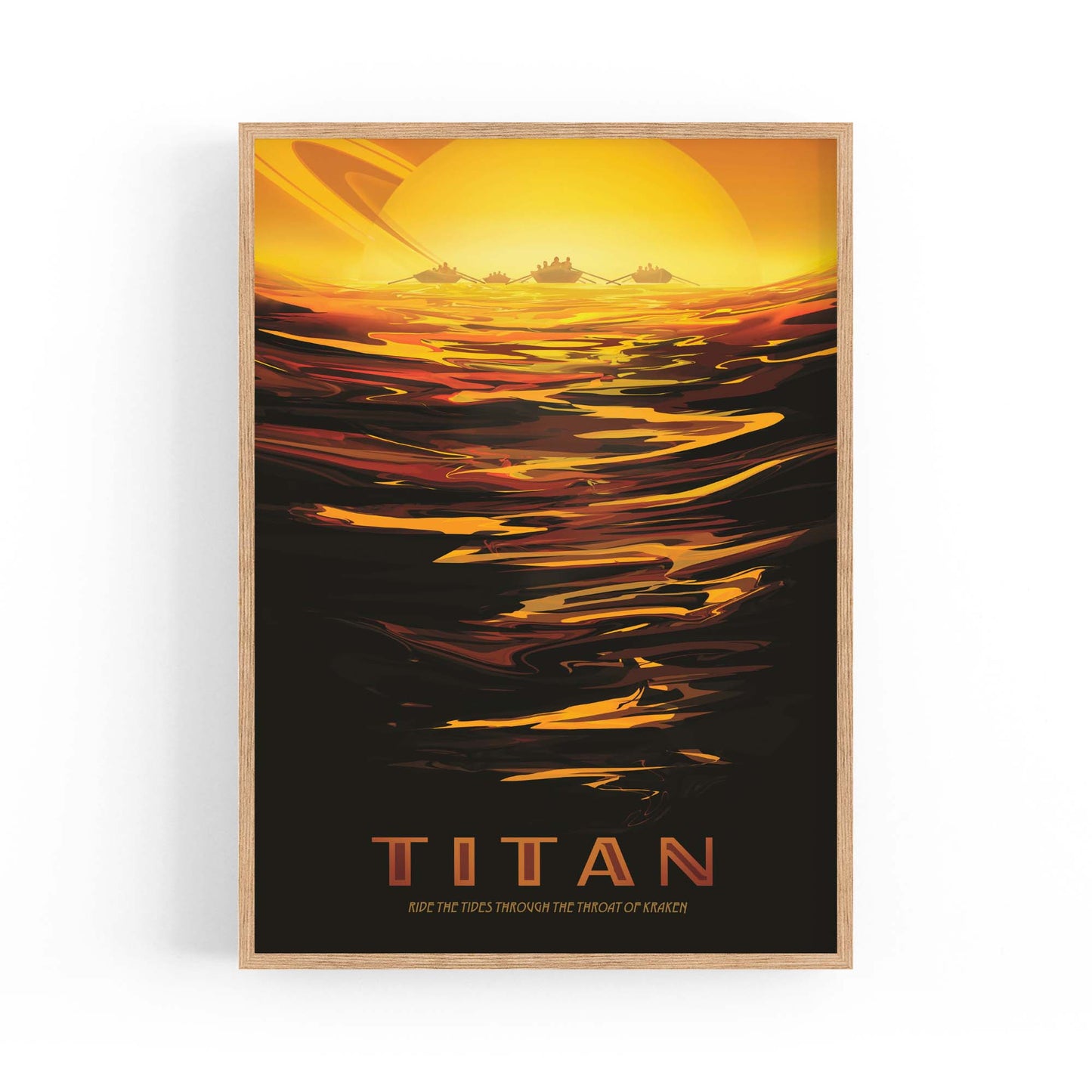 Retro Titan Moon Space NASA Science Wall Art - The Affordable Art Company