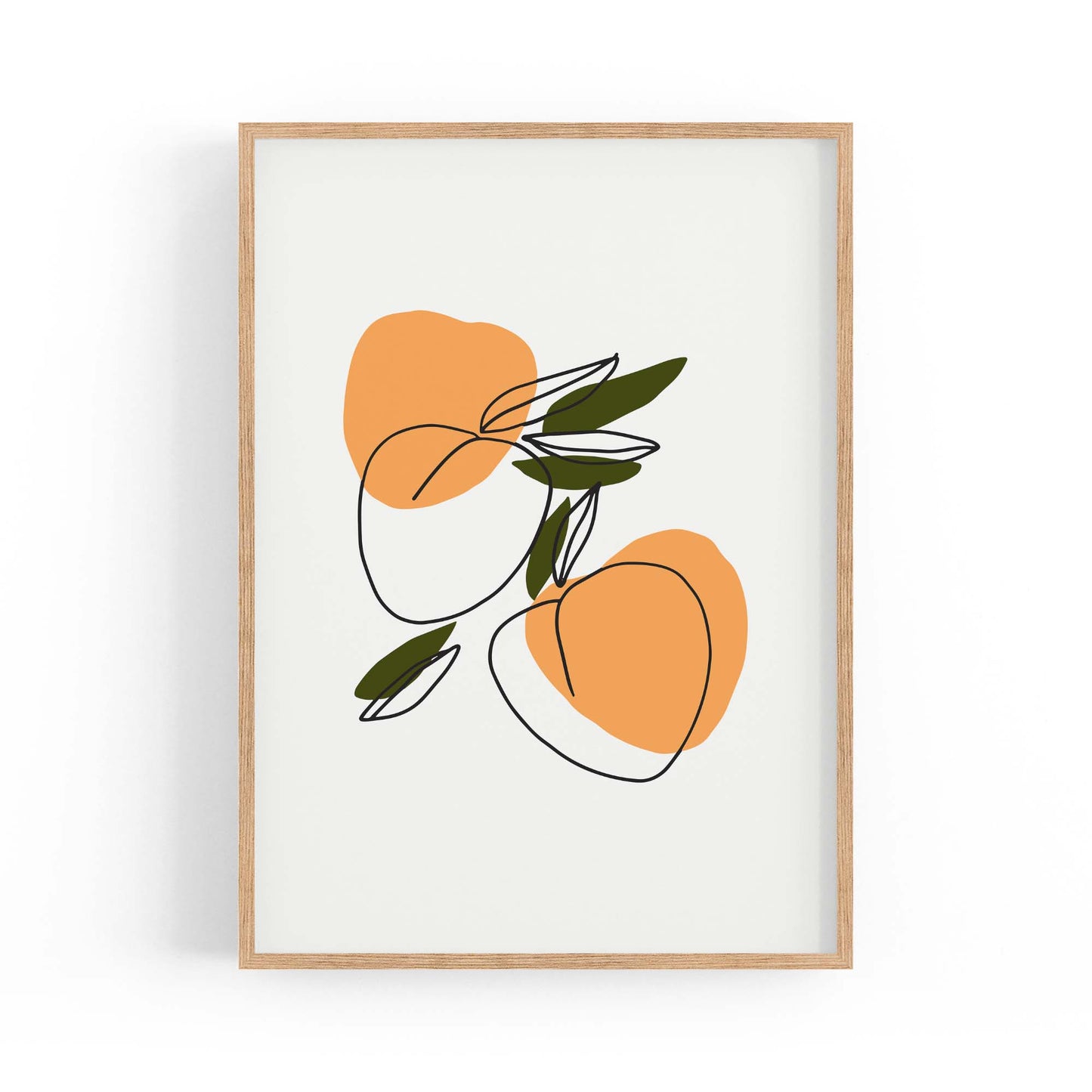 Retro Peach Fruit Kitchen Cafe Style Pastel Wall Art #2 - The Affordable Art Company