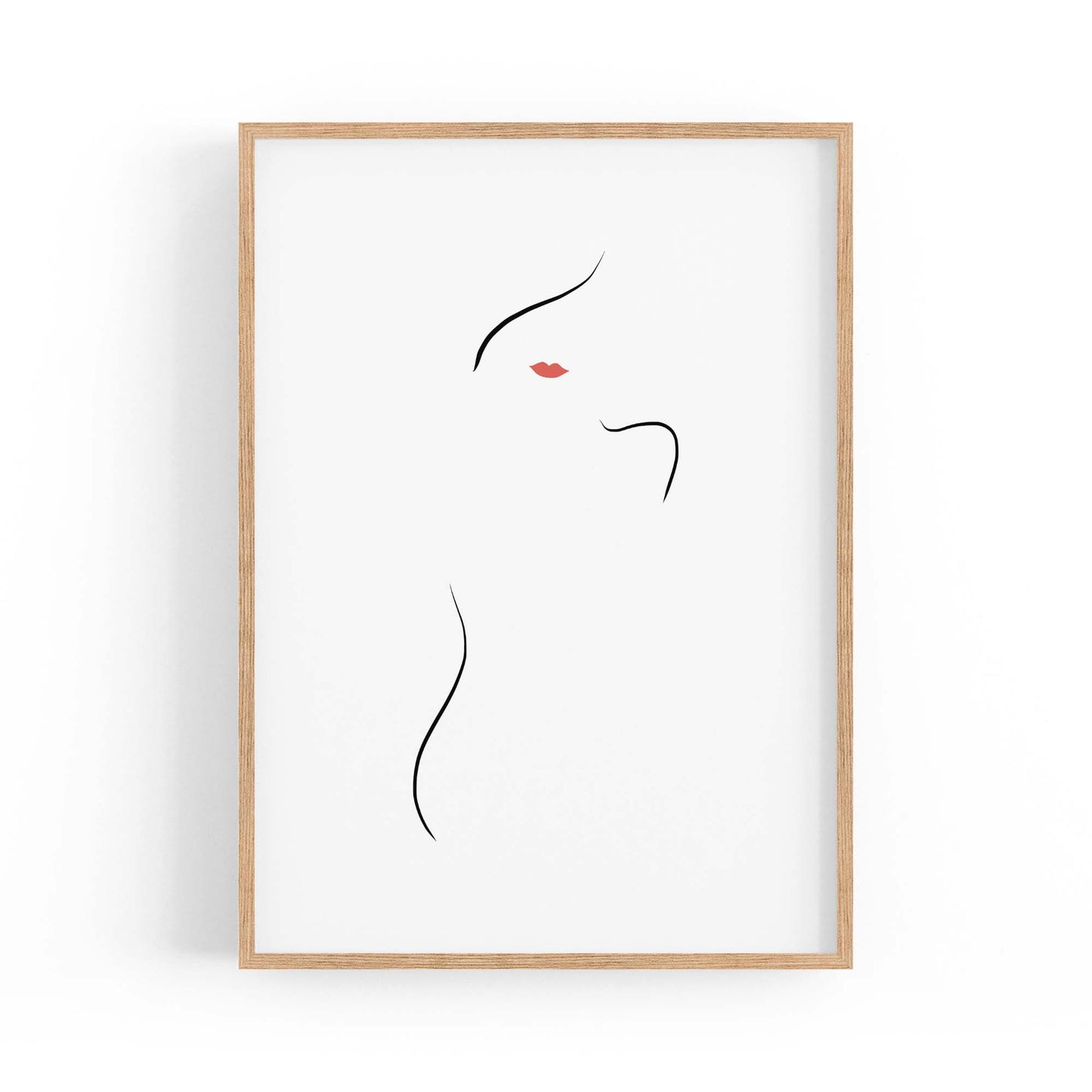 Female Body Nude Minimal Line Drawing Wall Art #2 - The Affordable Art Company