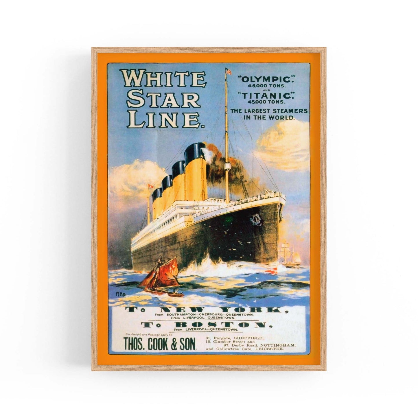 White Star Line - Titanic Vintage Advert Wall Art - The Affordable Art Company