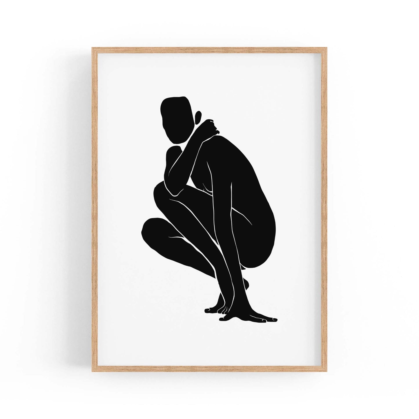 Nude Female Form Abstract Minimal Black Wall Art #3 - The Affordable Art Company