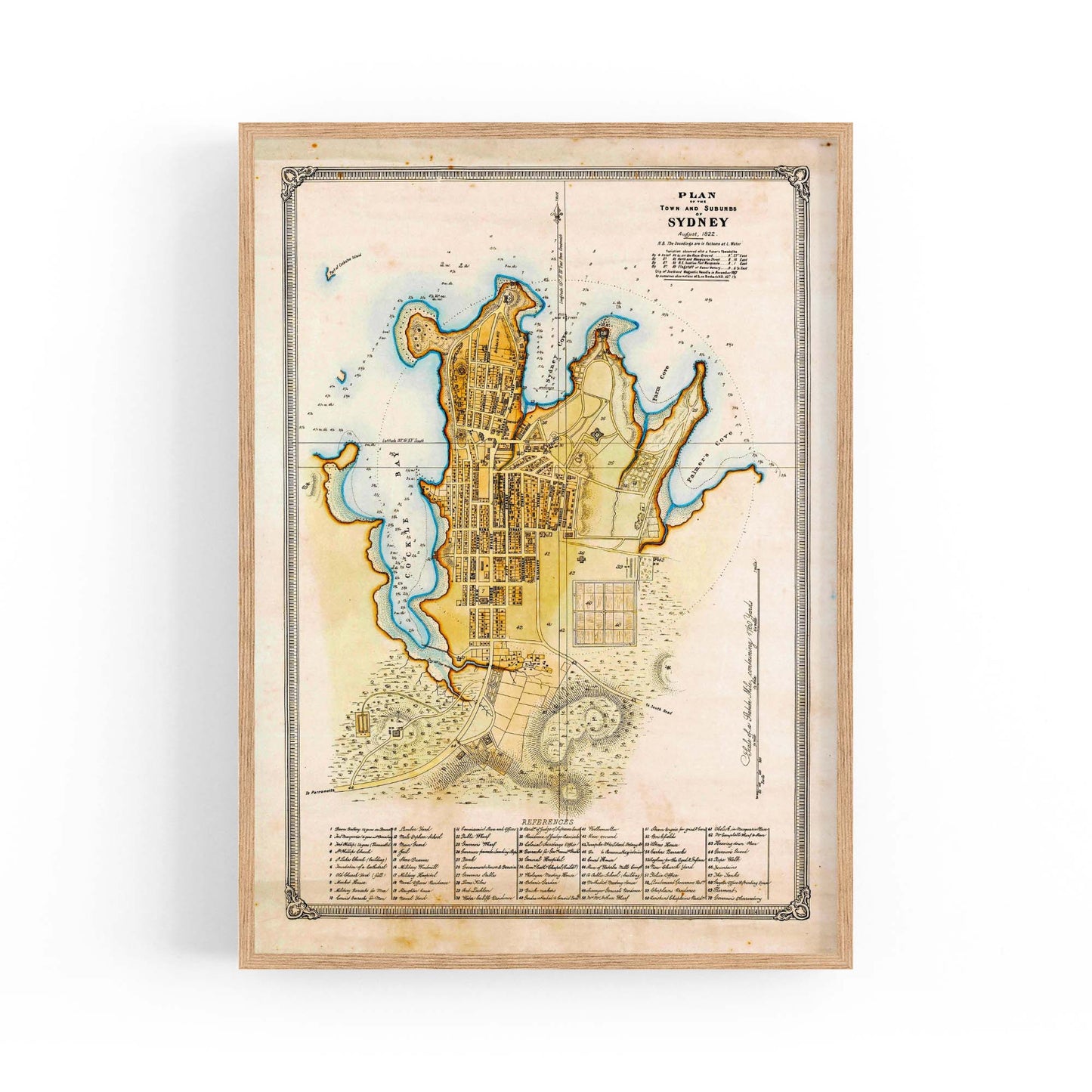 Sydney Vintage Map Australian Old Wall Art #4 - The Affordable Art Company