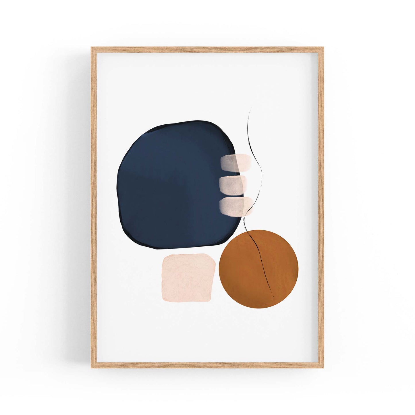 Blue Abstract Painting Minimal Modern Wall Art #16 - The Affordable Art Company