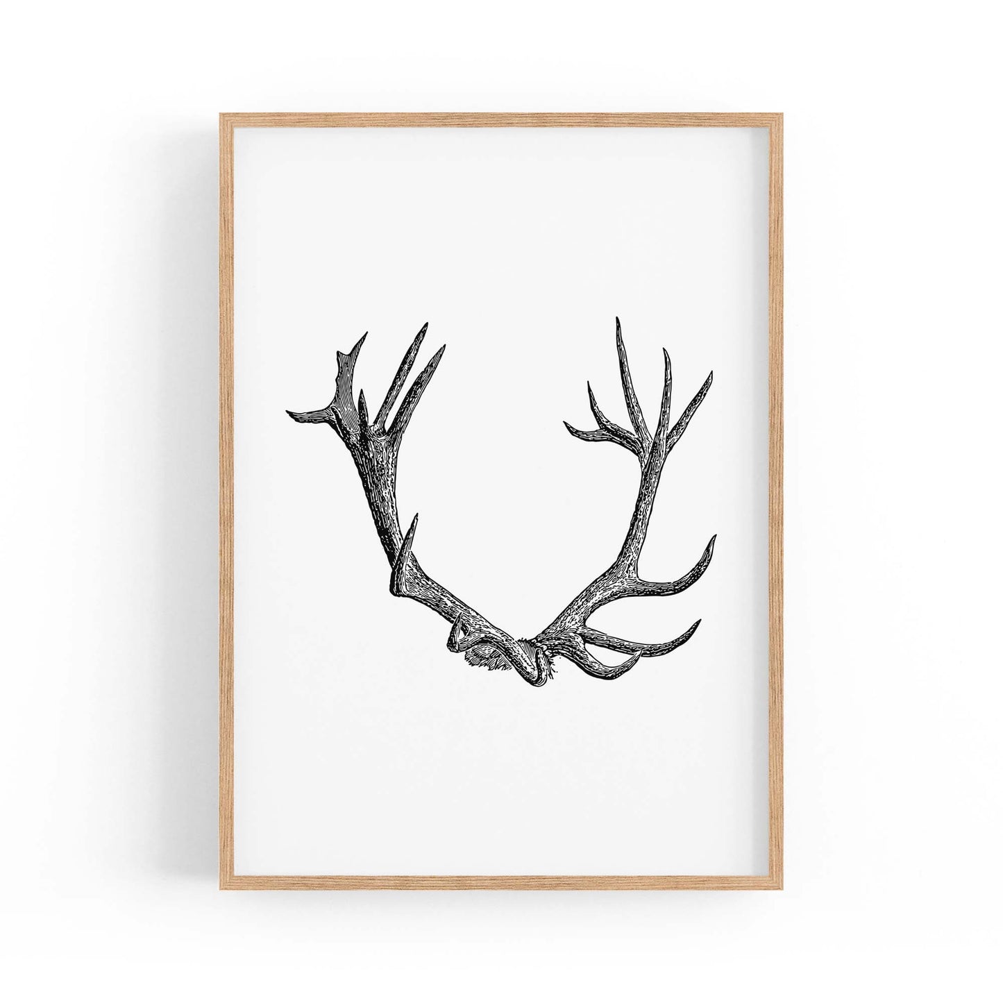 Antlers Hunting Drawing Man Cave Wall Art #1 - The Affordable Art Company