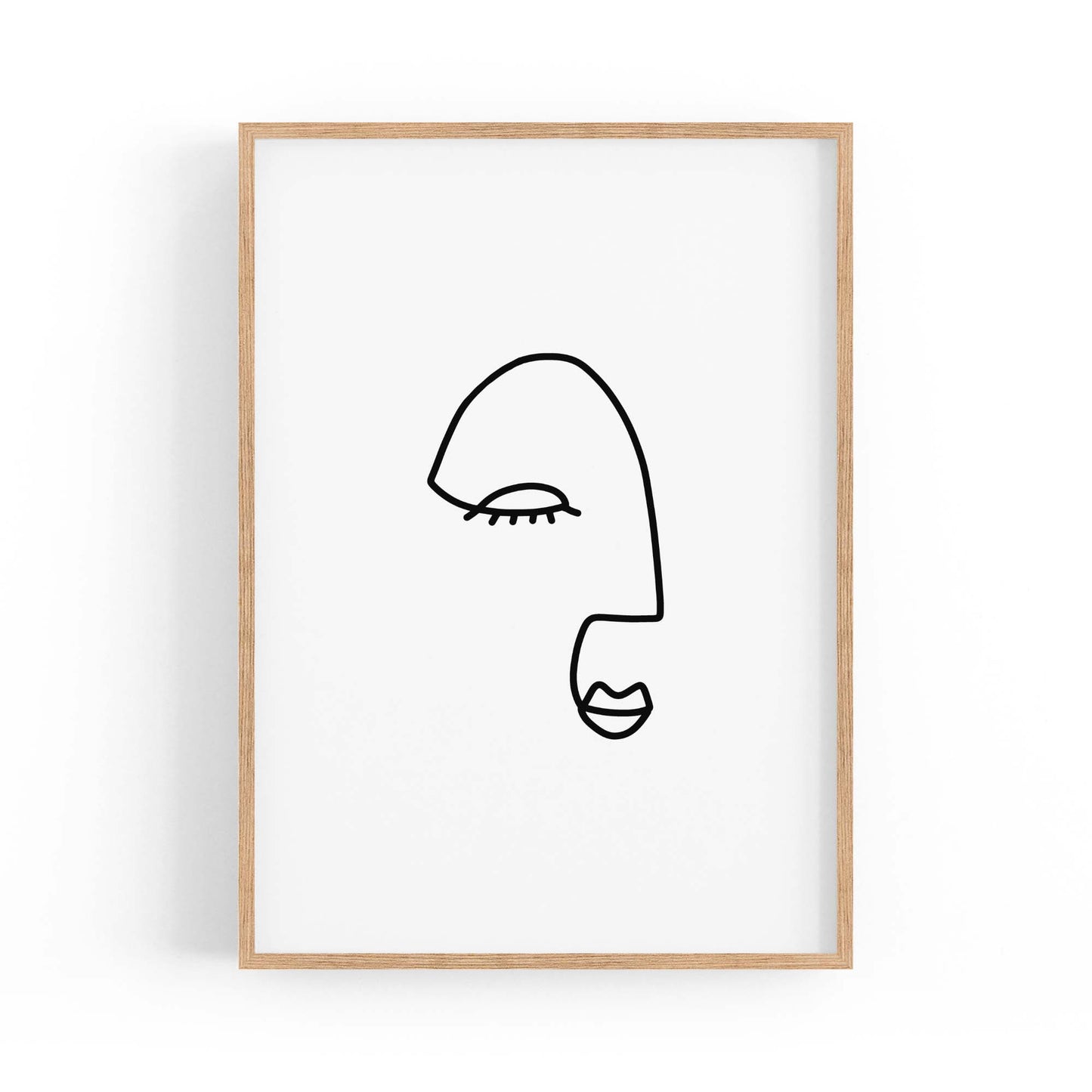 Minimal Abstract Line Face Modern Wall Art #8 - The Affordable Art Company