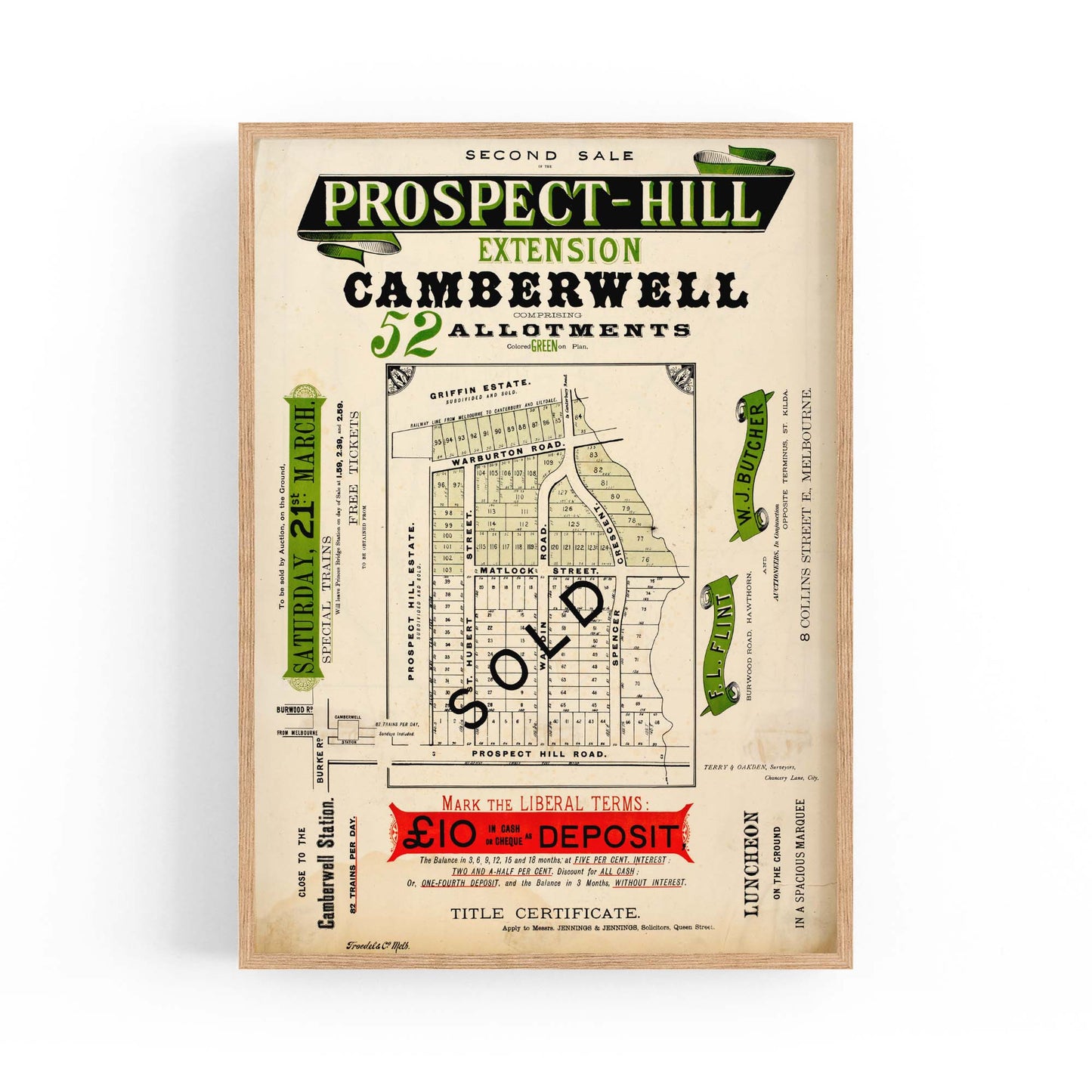 Camberwell Melbourne Vintage Real Estate Ad Art #2 - The Affordable Art Company