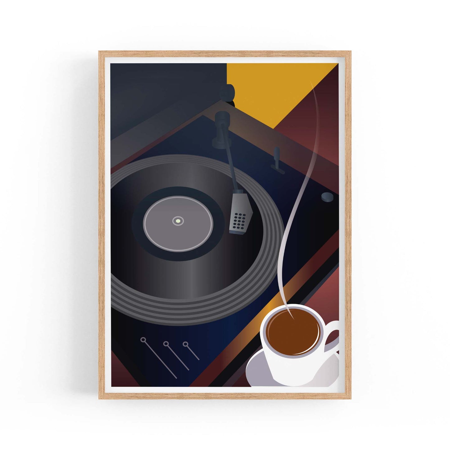 Art Deco Record Player Vintage Retro Wall Art - The Affordable Art Company
