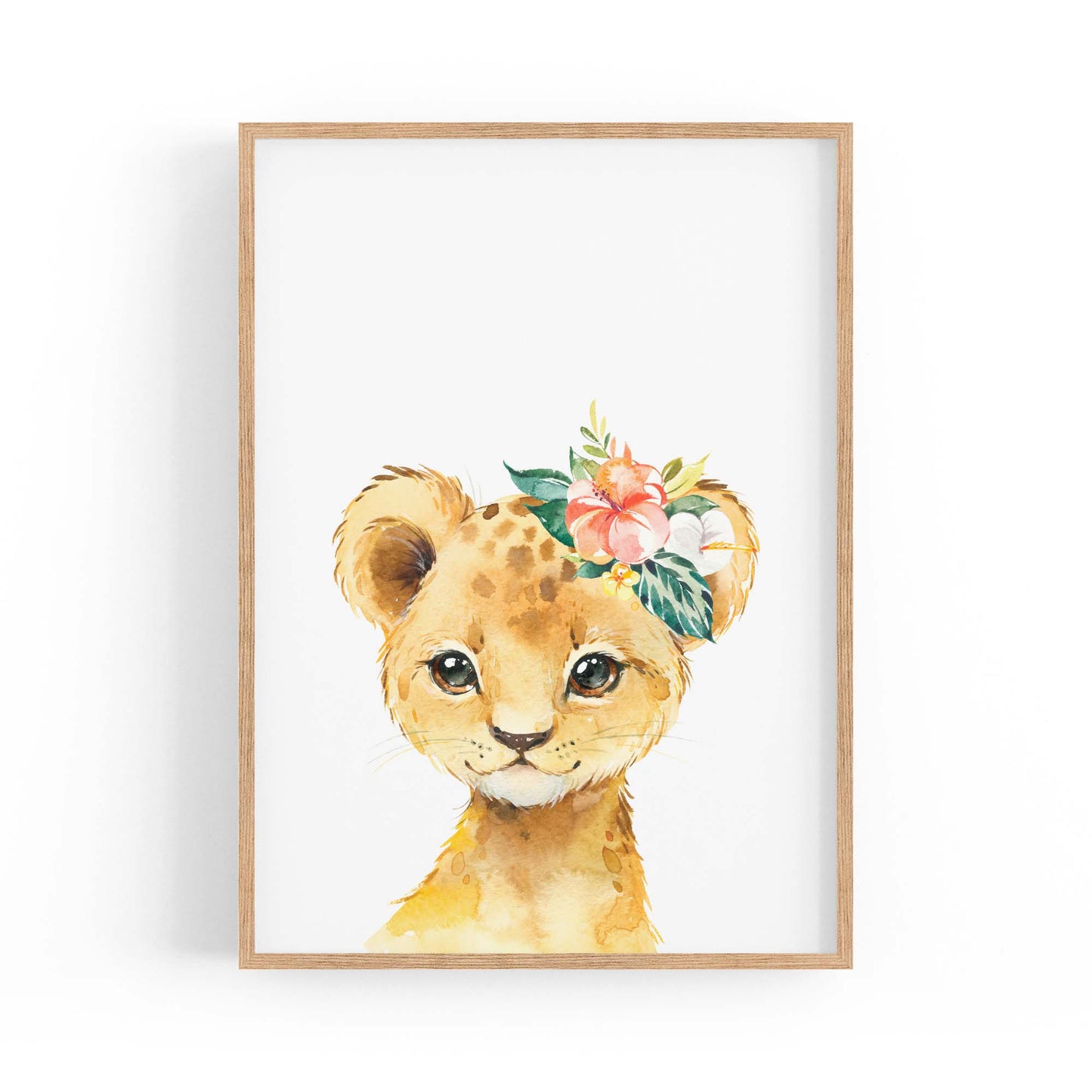 Cute Baby Lion Nursery Animal Gift Wall Art - The Affordable Art Company