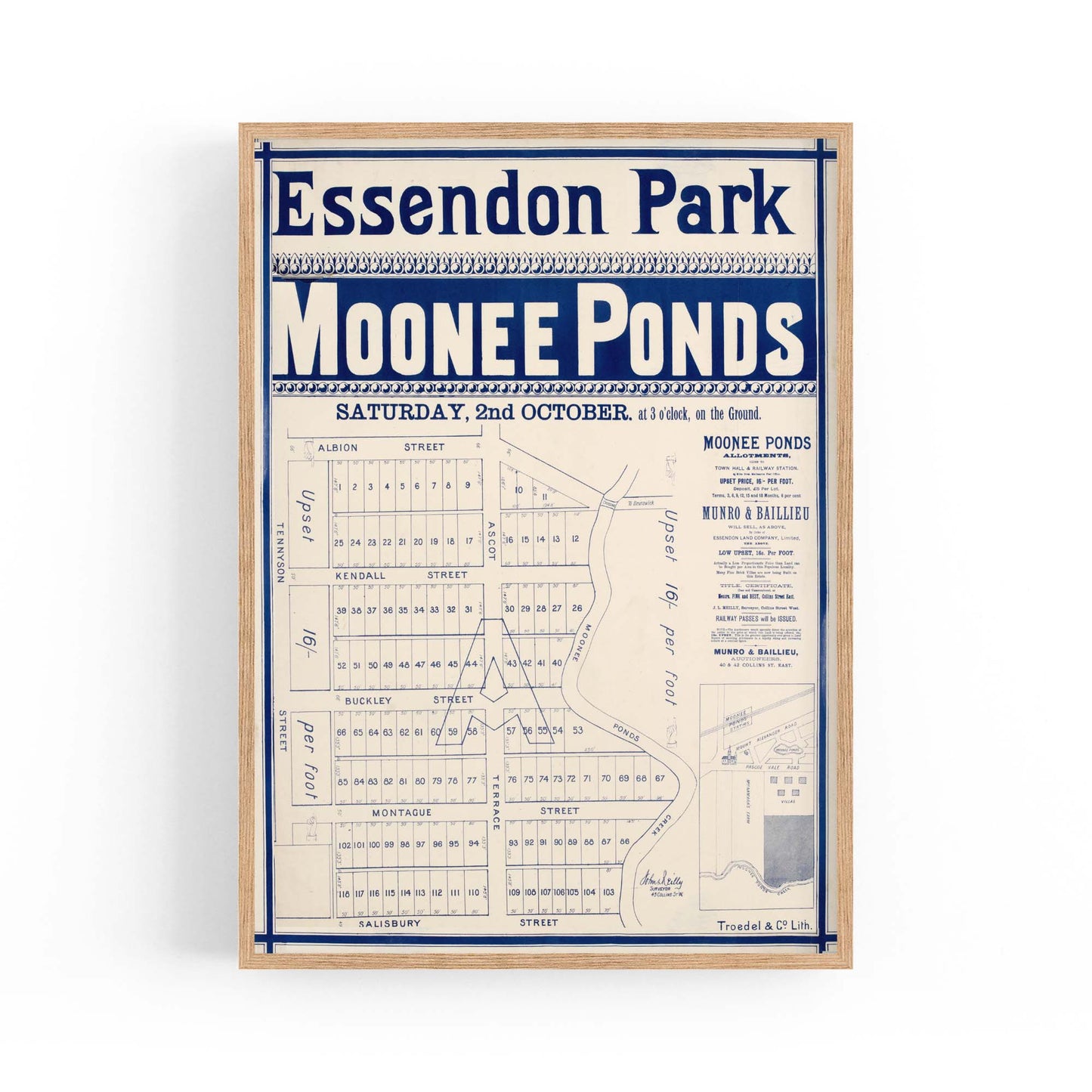 Essendon Moonee Ponds Vintage Real Estate Ad Wall Art #2 - The Affordable Art Company