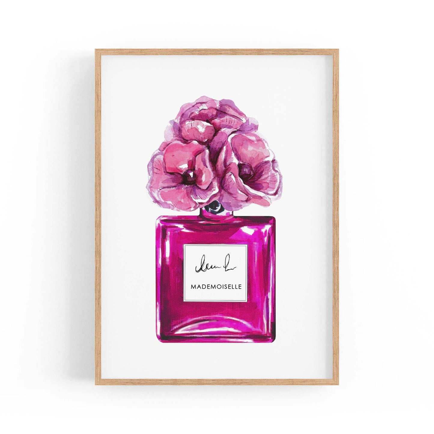 Pink Floral Perfume Bottle Fashion Flowers Wall Art #2 - The Affordable Art Company