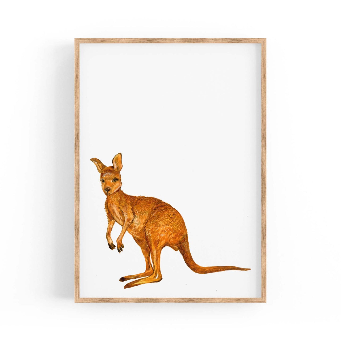 Australian Red Kangaroo Painting Animal Nursery Art - The Affordable Art Company