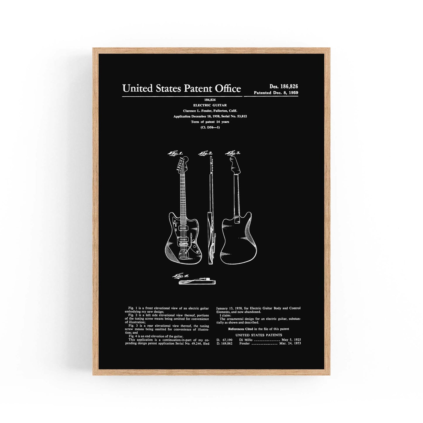 Vintage Guitar Patent Music Wall Art #3 - The Affordable Art Company