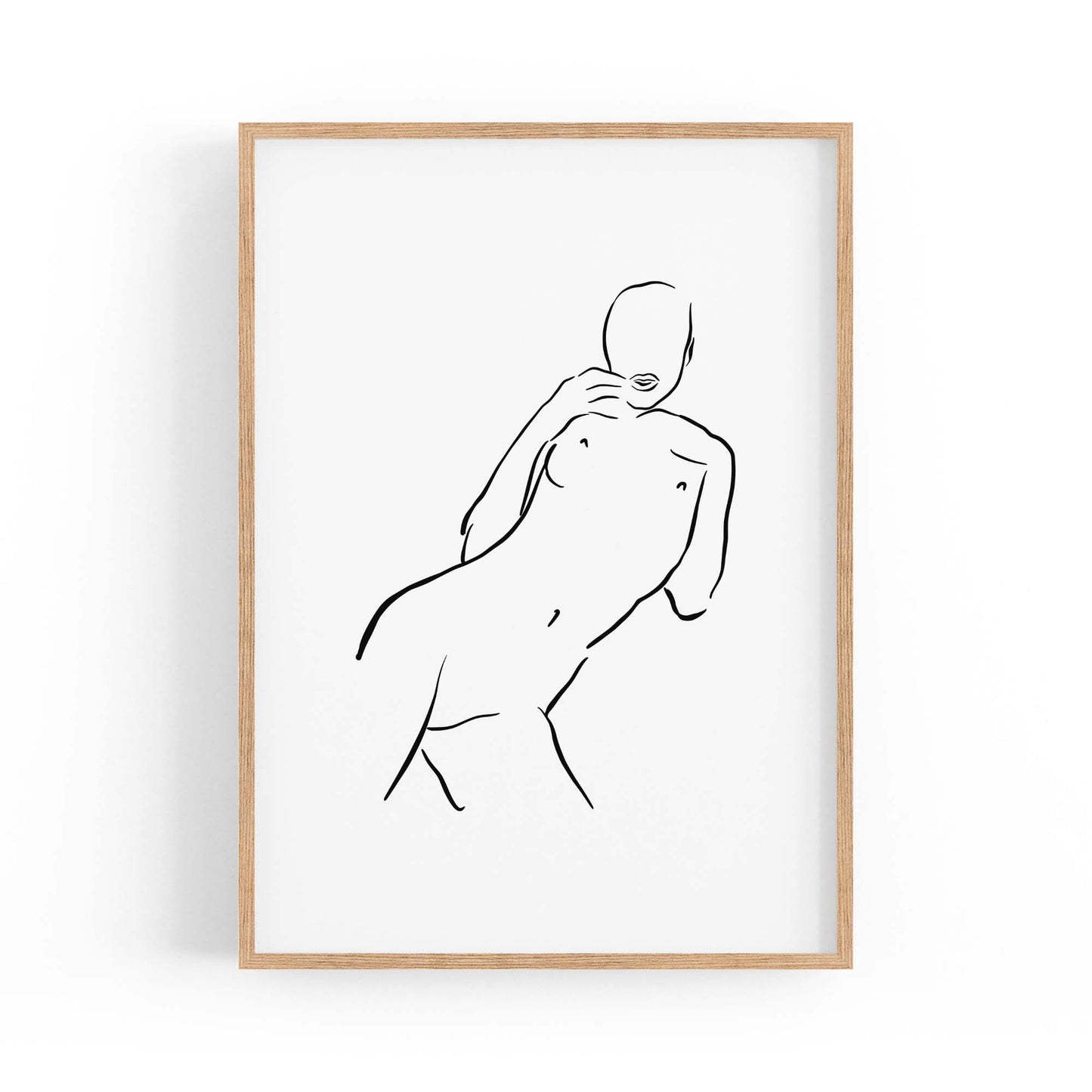 Nude Minimal Female Body Line Abstract Wall Art - The Affordable Art Company