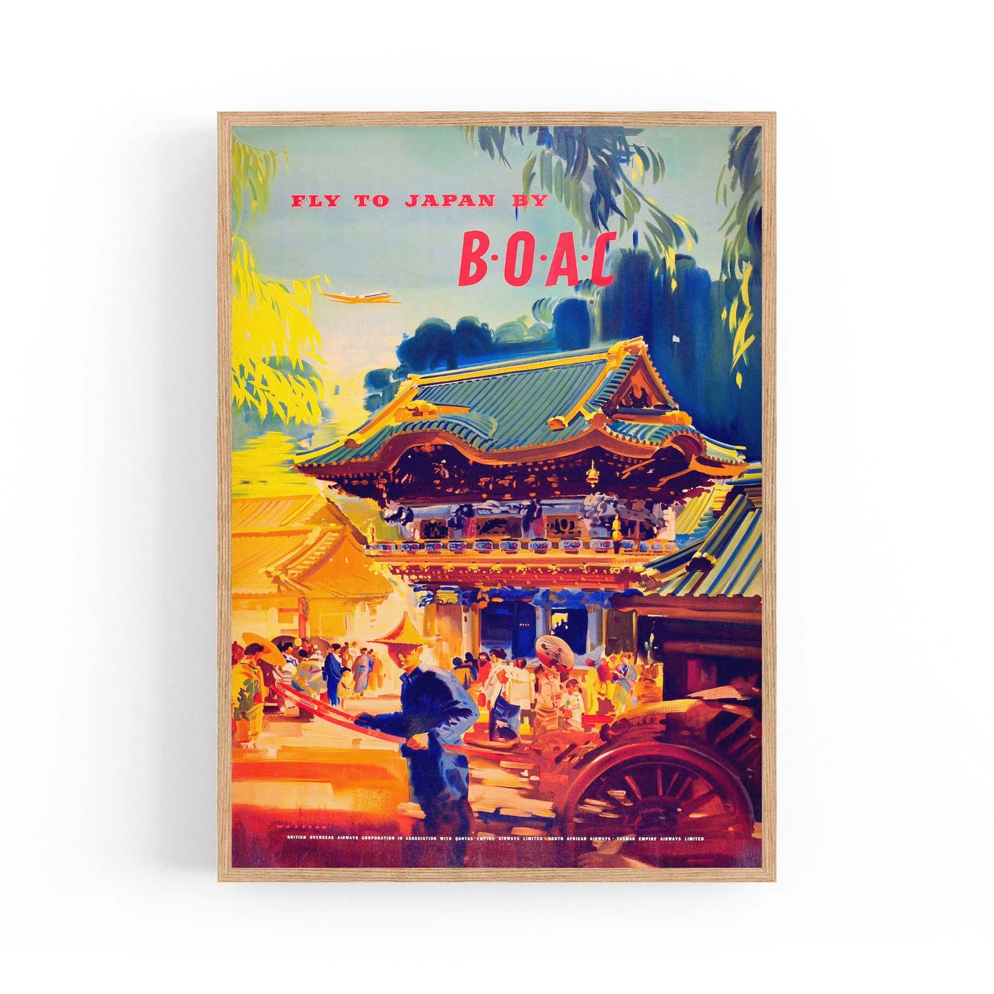 Fly to Japan Vintage Travel Japanese Wall Art - The Affordable Art Company