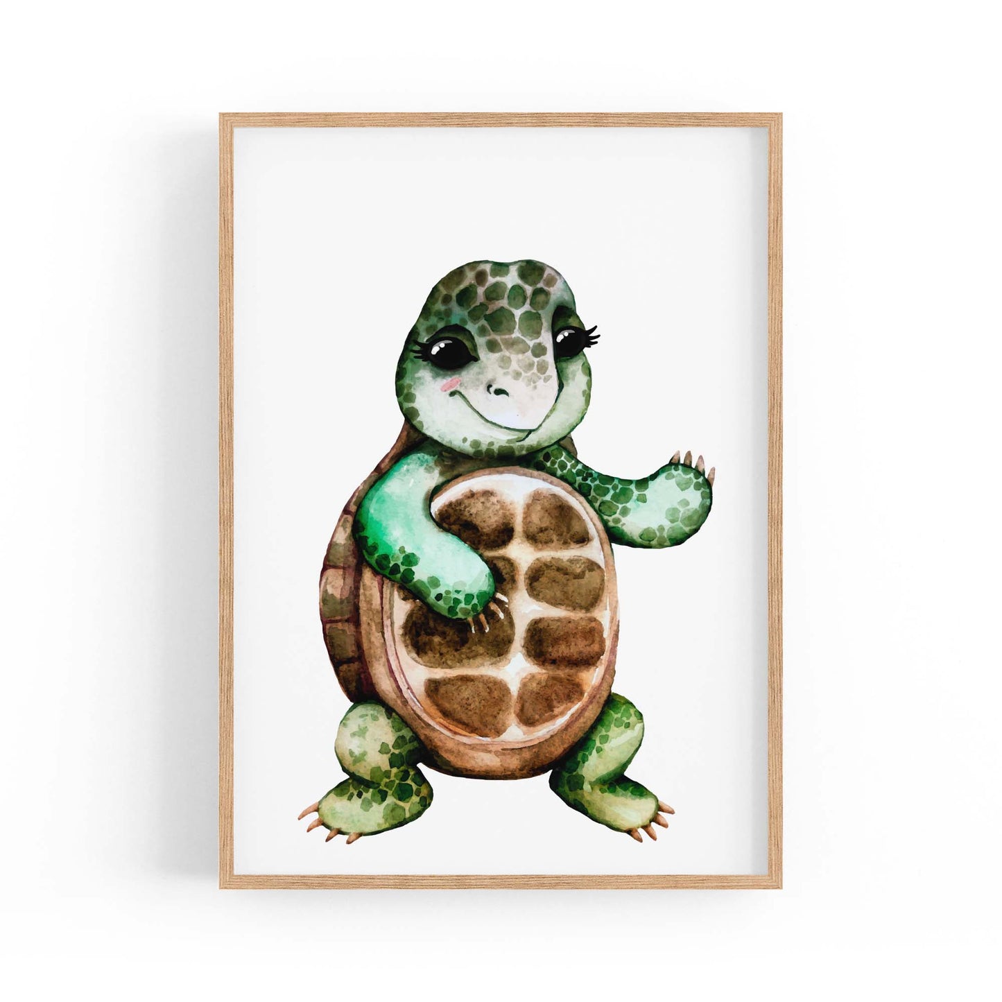 Cartoon Tortoise Cute Nursery Baby Animal Art #1 - The Affordable Art Company