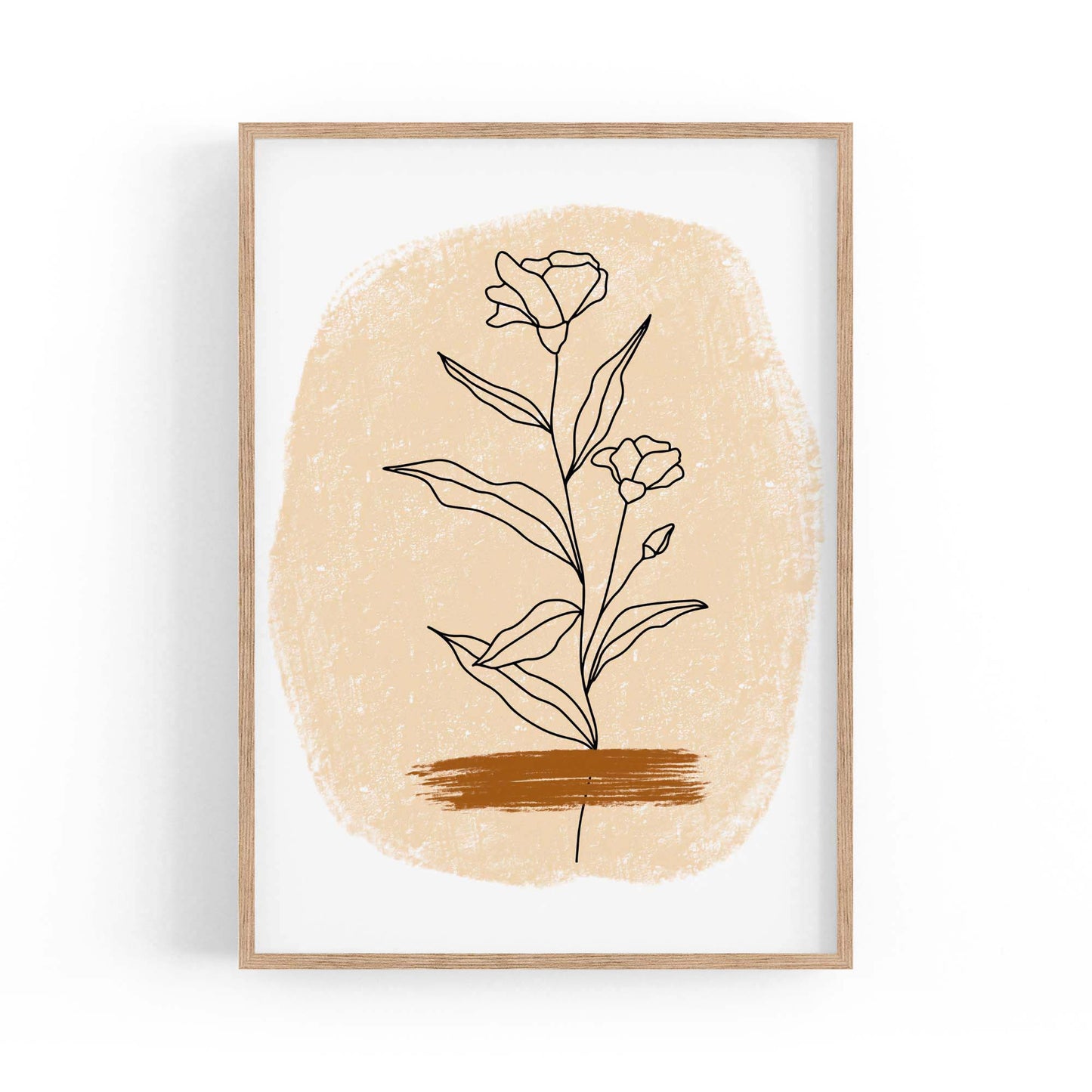 Minimal Floral Abstract Flower Drawing Wall Art #1 - The Affordable Art Company
