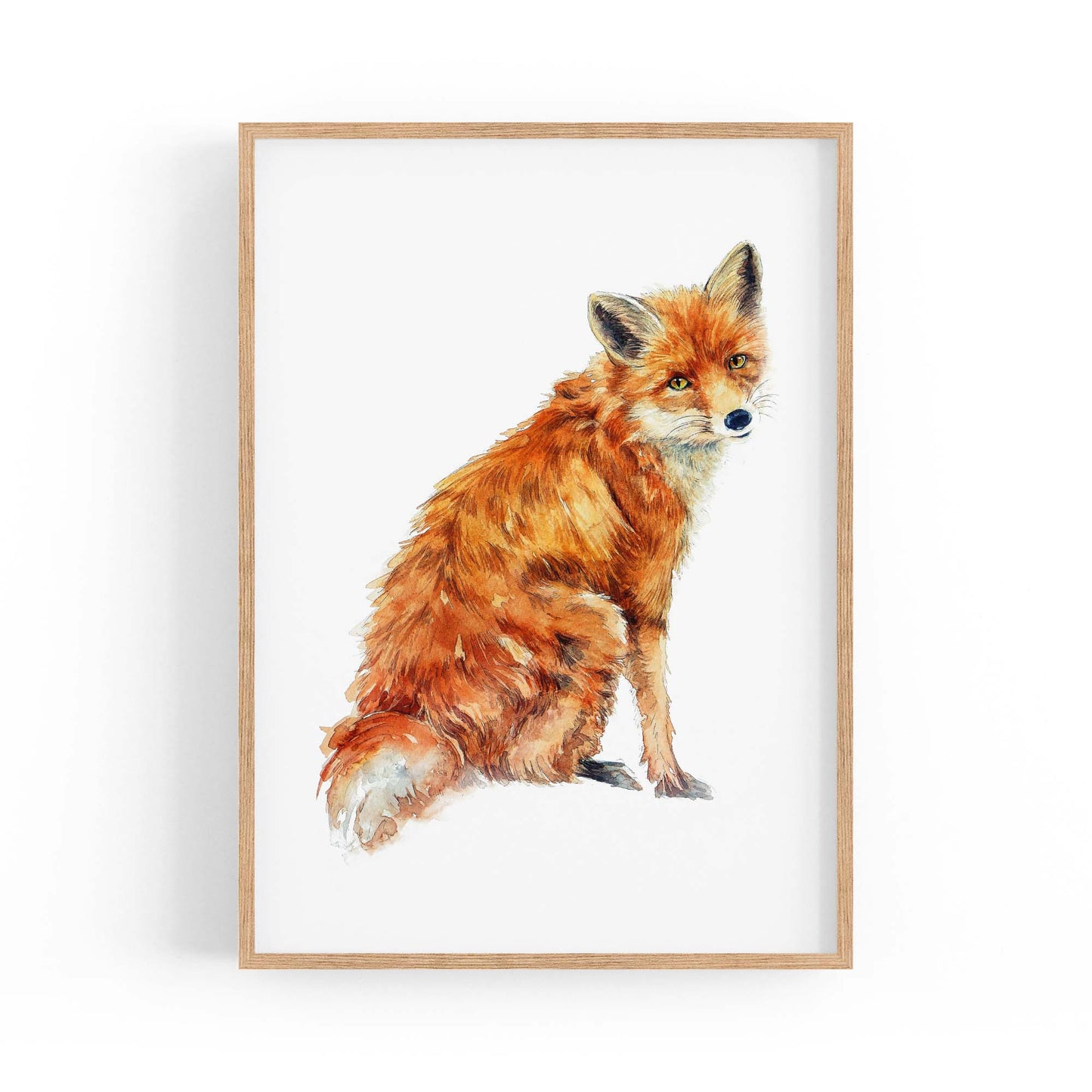 Watercolour Fox Painting Animal Nursery Wall Art - The Affordable Art Company